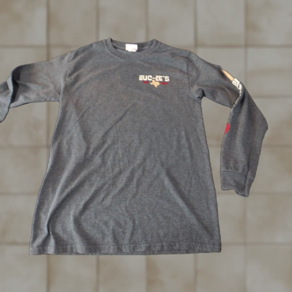 Vintage Buc-Ees Shirt Men S Gray Graphic Classic Tee America Embroidery Long Sleeve Crew Neck Cotton Knit Logo Size US S / EU 44-46 / 1 - 1 Thumbnail
