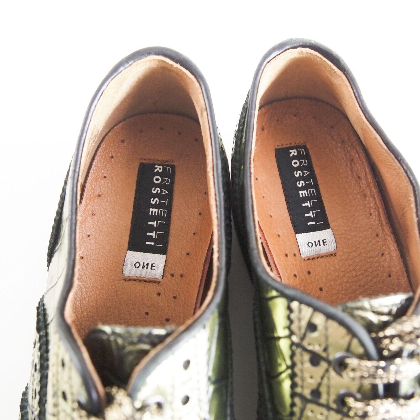 Fratelli Rossetti Fratelli Rossetti Brogues Green Metallic Faux Croc 37 US 7 Size US 7 / IT 37 - 4 Thumbnail