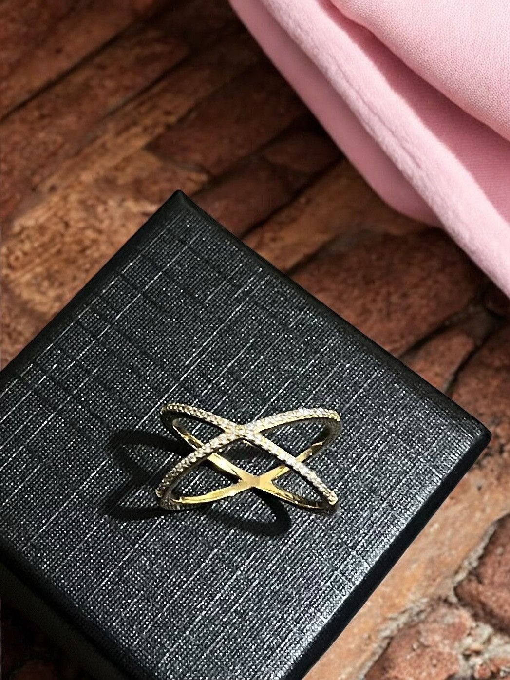 Other X-Shaped Cubic Zirconia Silk Scarf Ring for Women Size ONE SIZE - 4 Thumbnail