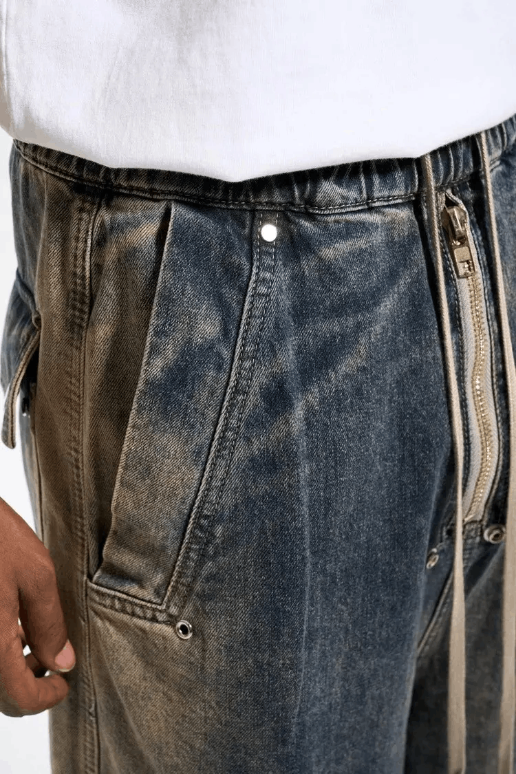 Japanese Brand × Jean Baggy Washed Zipper Gradient Vintage Denim Jeans Size US 32 / EU 48 - 7 Thumbnail