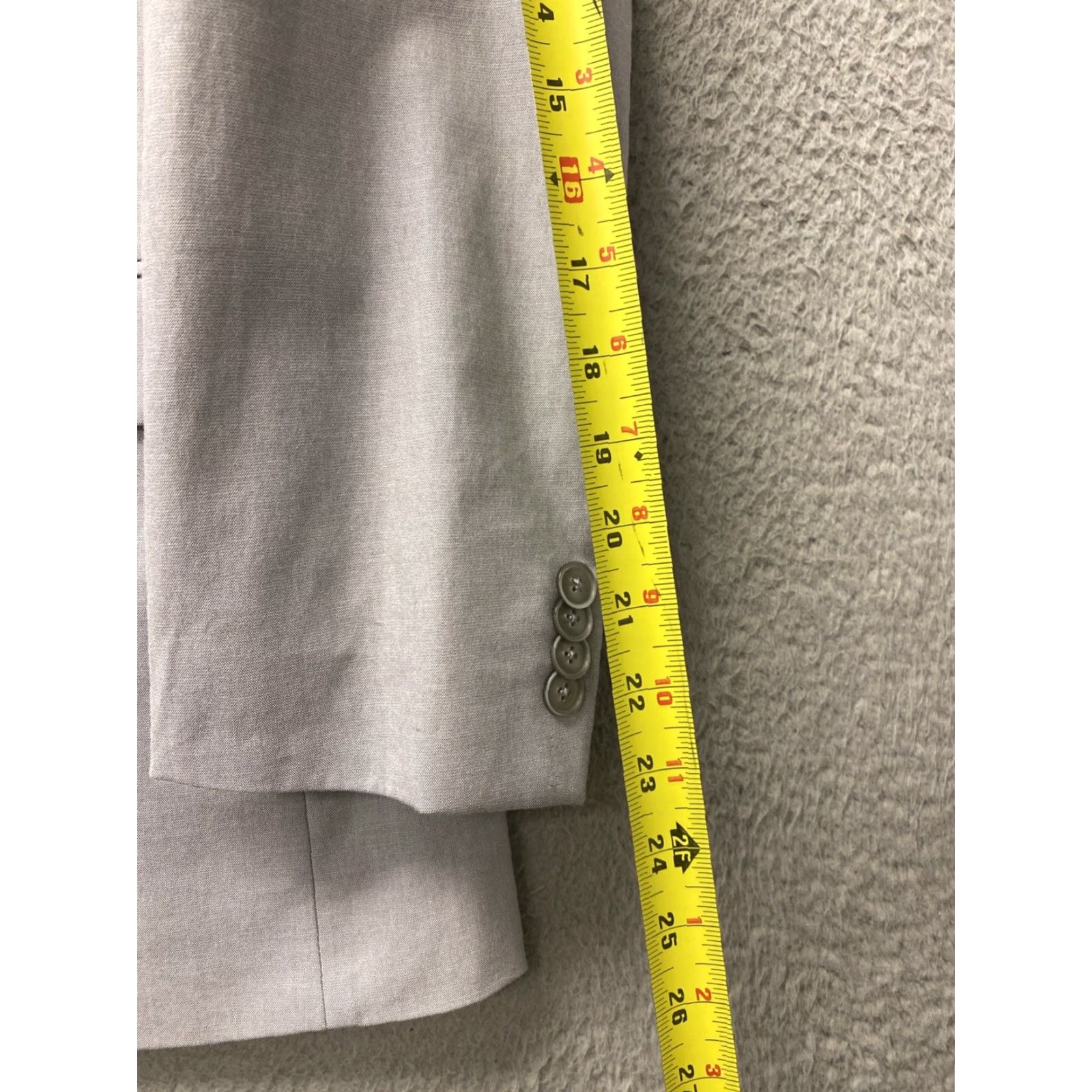 Tommy Hilfiger Tommy Hilfiger Mens Sport Coat Blazer Gray Cotton Spandex Slim Modern Fit 41R Regular Notch Lapel Double-Vented Four-Button Sleeves Two-Button Front Size 42R - 7 Thumbnail