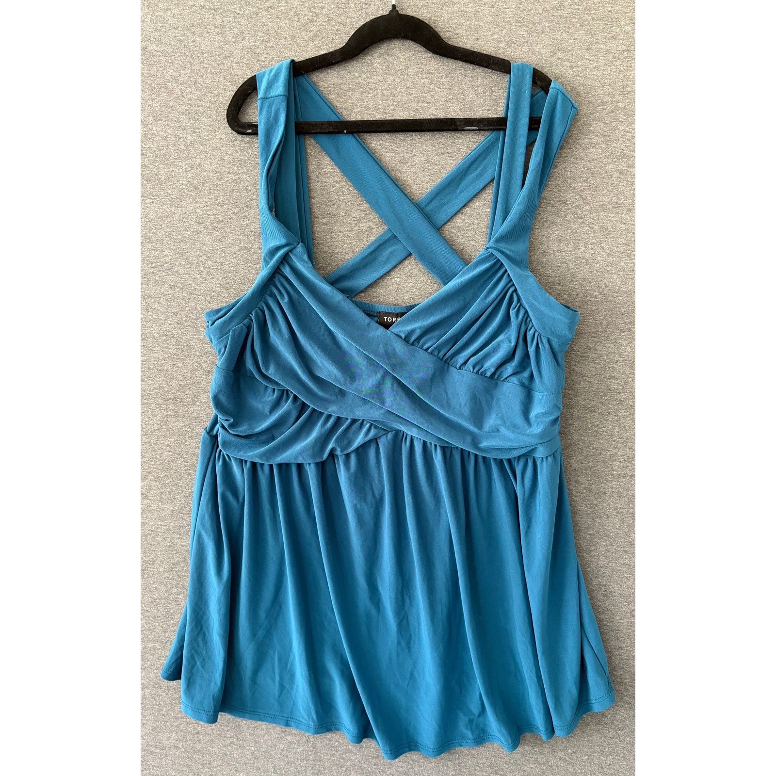 Other Torrid | Women's Blue Green Teal Strappy Tank Top Blouse | 2 Size L / US 10 / IT 46 - 9 Thumbnail