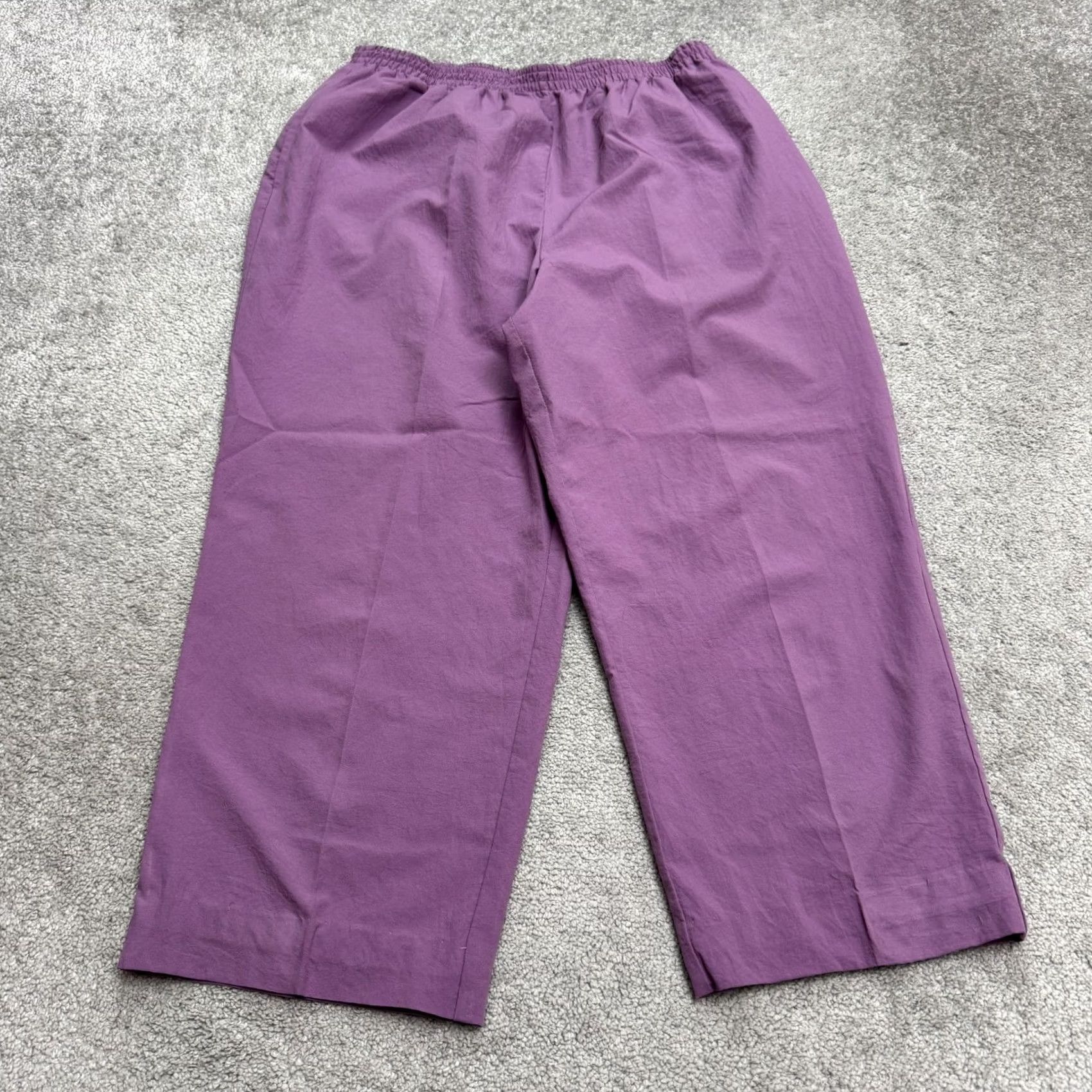 Vintage Womens Purple Cropped Tapered Leg Pants Dress Pants Workwear Casual Black Friday? Size 36" / US 14 / IT 50 - 4 Thumbnail