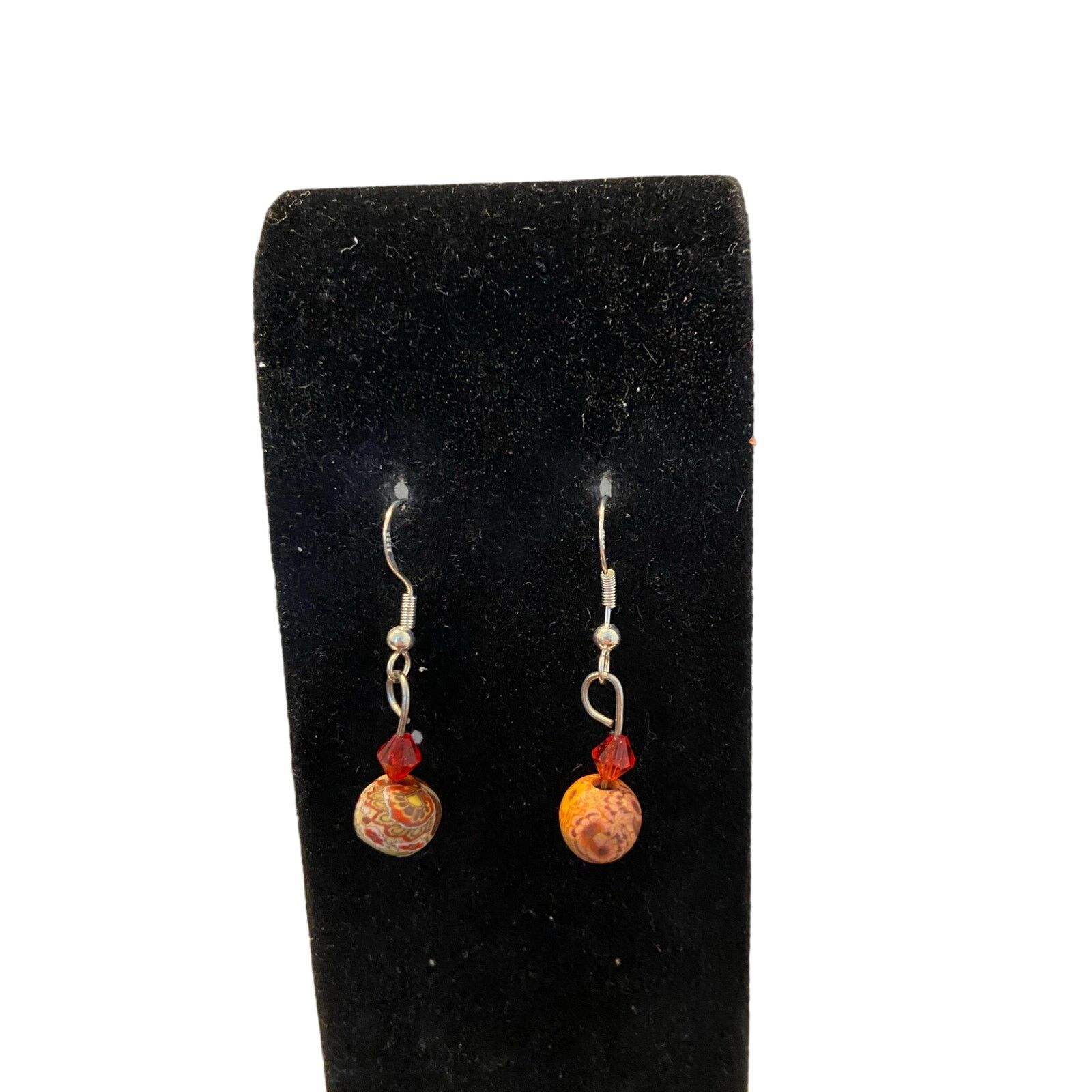 Handmade Handmade orange fimo clay bead earrings Size ONE SIZE - 1 Thumbnail