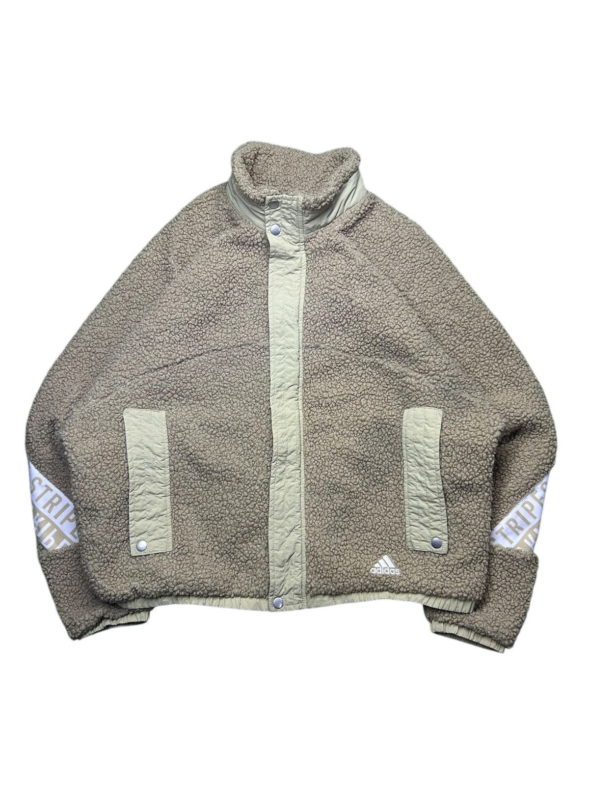Adidas Rare Boxy Adidas Sherpa Fleece Jacket Size US L / EU 52-54 / 3 - 1 Thumbnail
