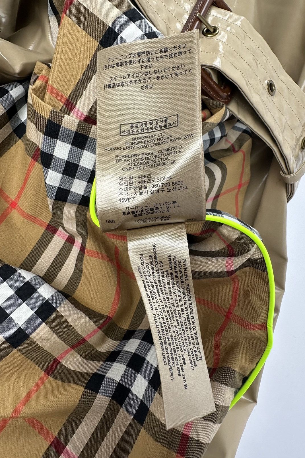 Burberry East Heath Coated Honey Trench Coat Nova Plaid Outerwear