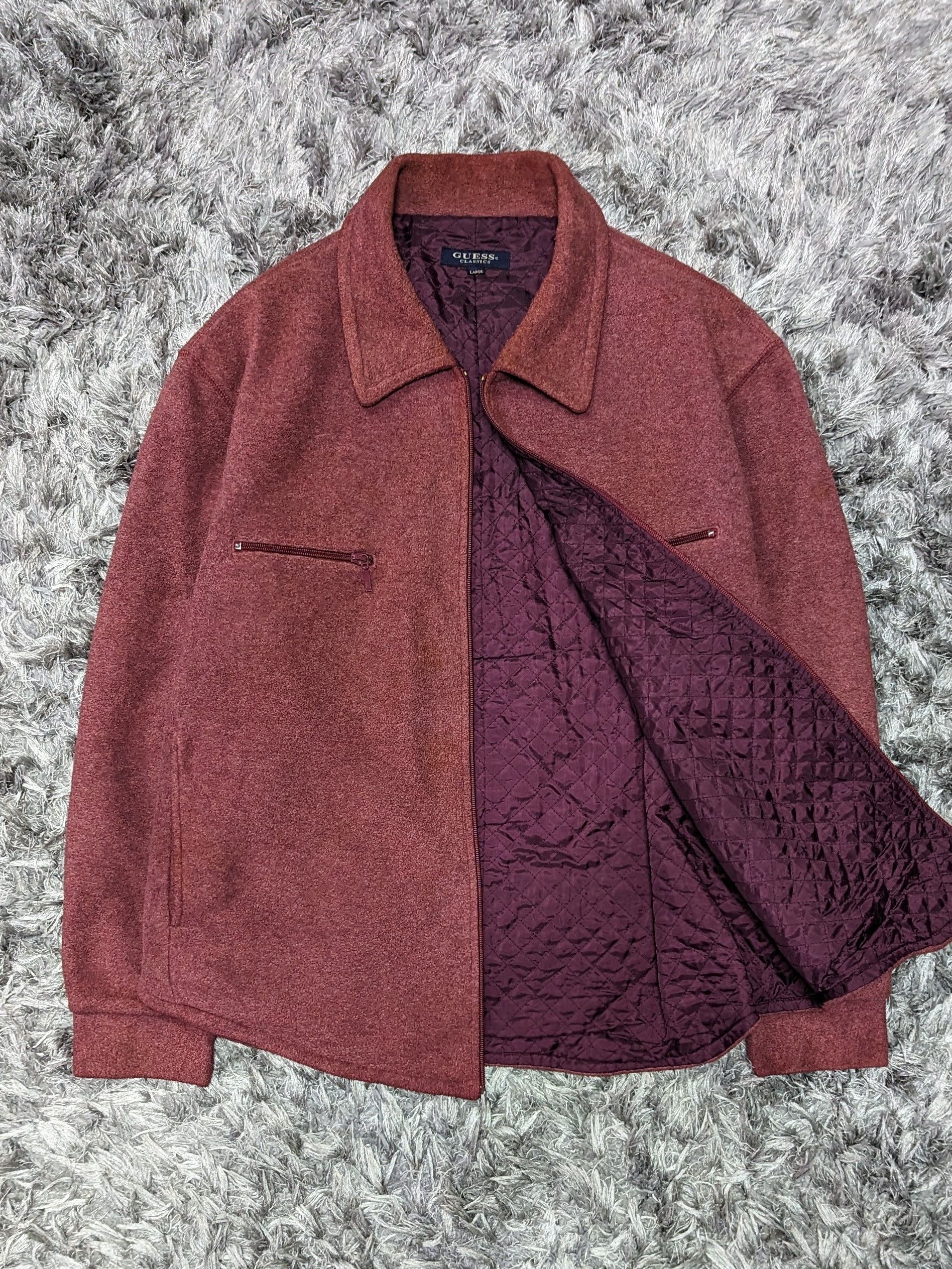 Vintage Guess Classics Jacket Plain Zipper Coat Outerwear