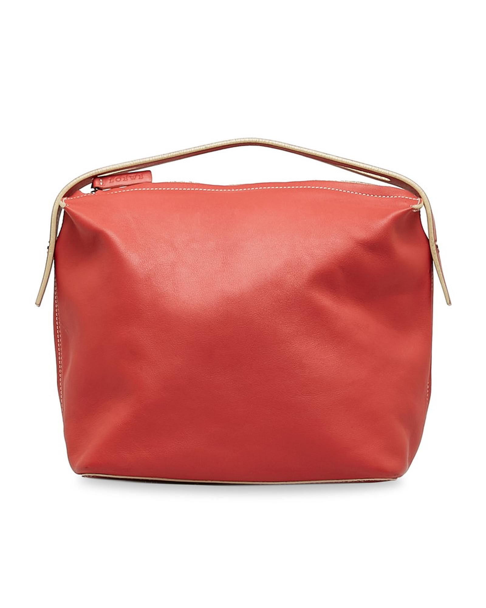image of Loewe Red Leather Handbag In Ab Condition, Women's