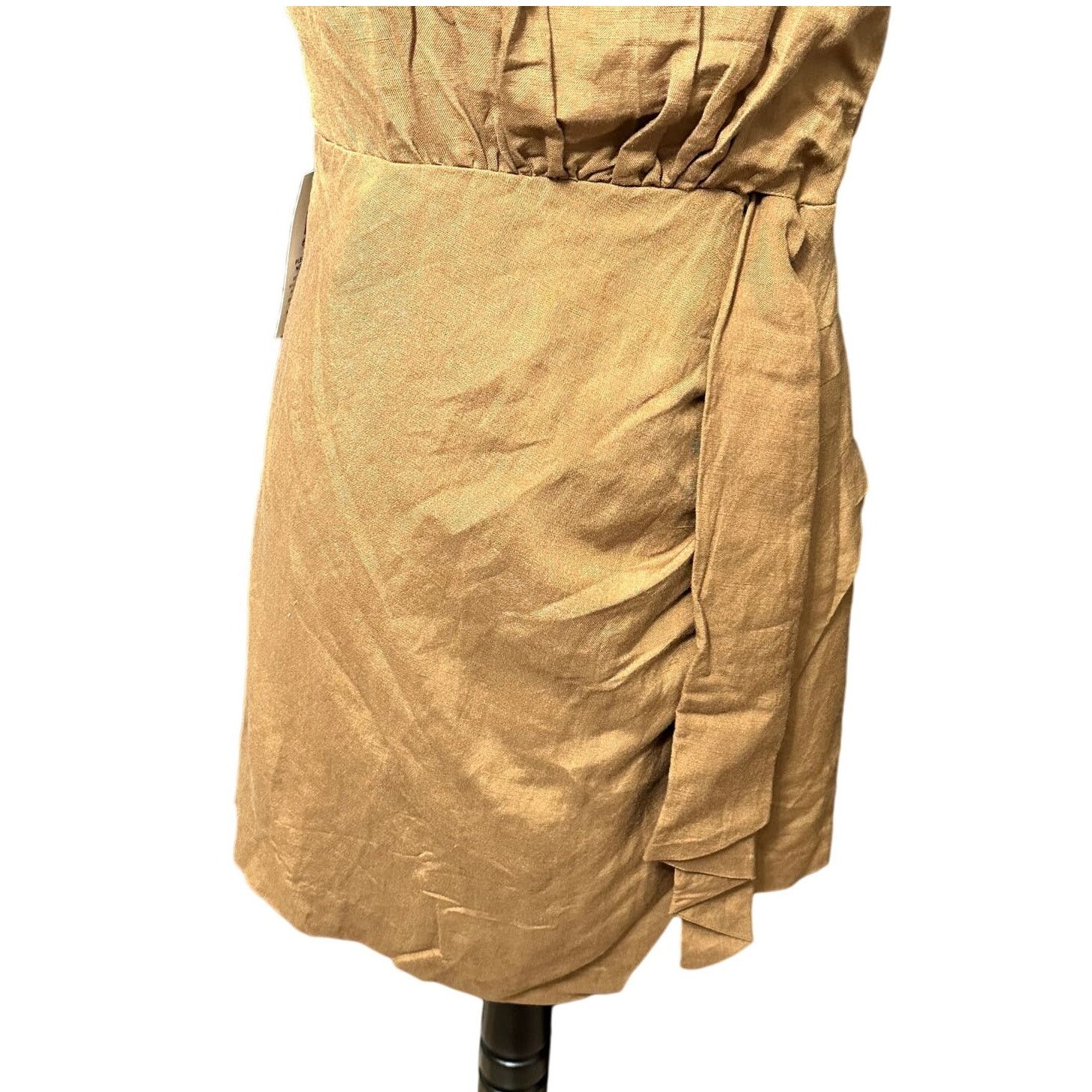Other Bardot Mini Dress Linen Goddess Halter Backless Brown M NWT Size M / US 6-8 / IT 42-44 - 4 Thumbnail
