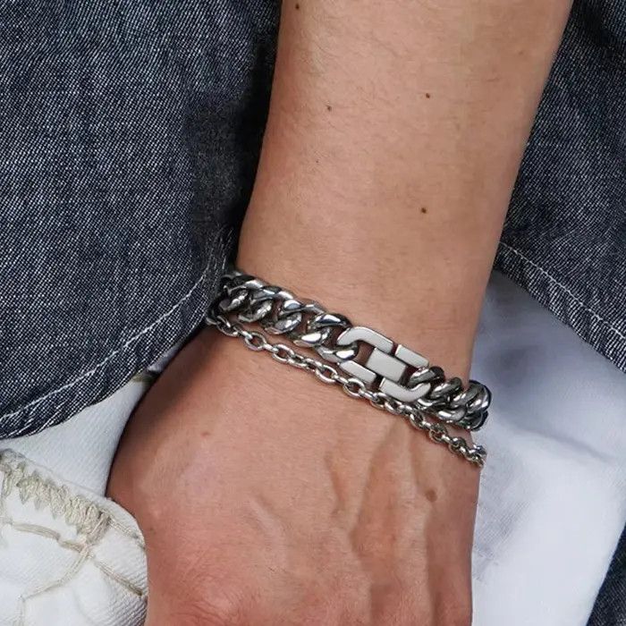 Jewelry 10mm Cuban Chain Bracelet Size ONE SIZE - 3 Thumbnail