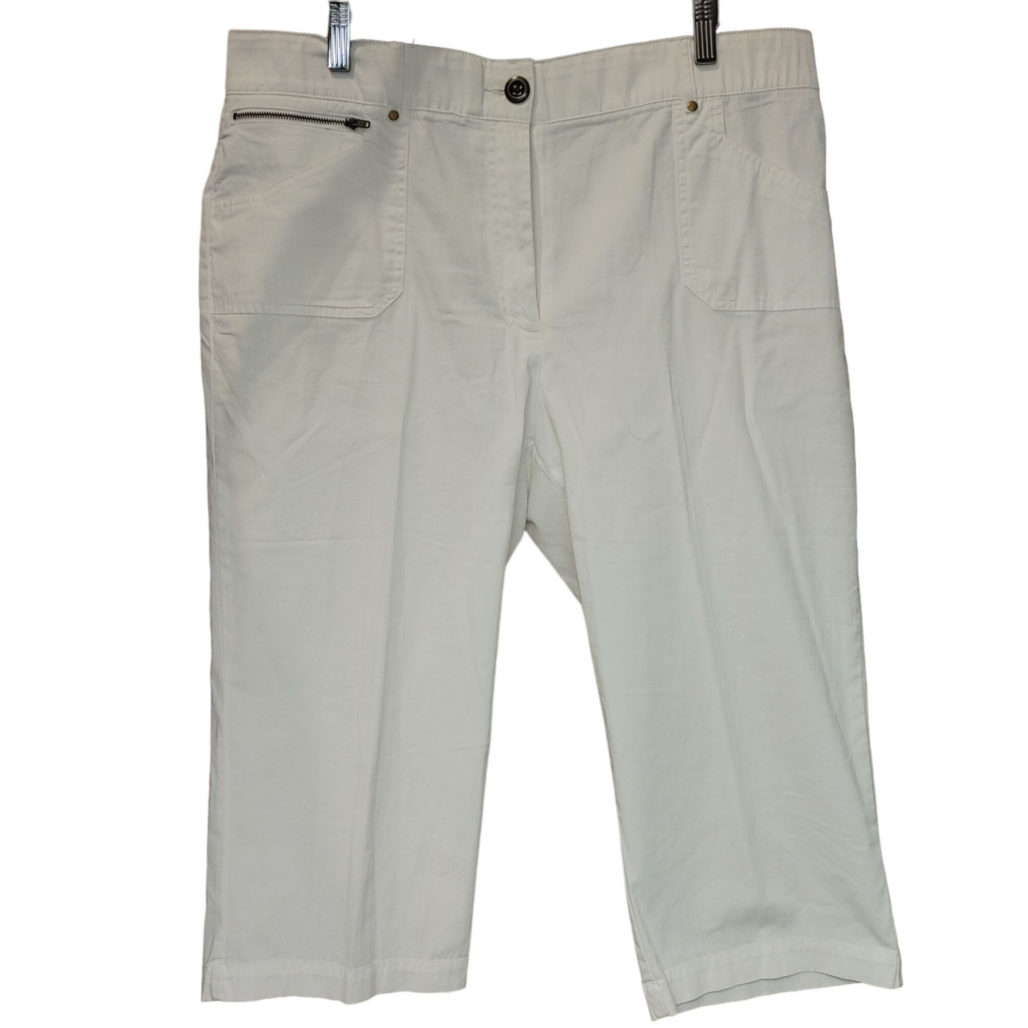 Other Counterparts Women's White Denim Knee Length Khaki Shorts 16 Size 38" / US 16 / IT 52 - 1 Thumbnail