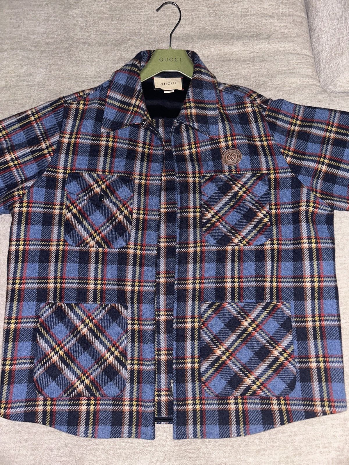 Gucci GUCCI Tiger Patch Checked Shirt Jacket Size US S / EU 44-46 / 1 - 1 Thumbnail