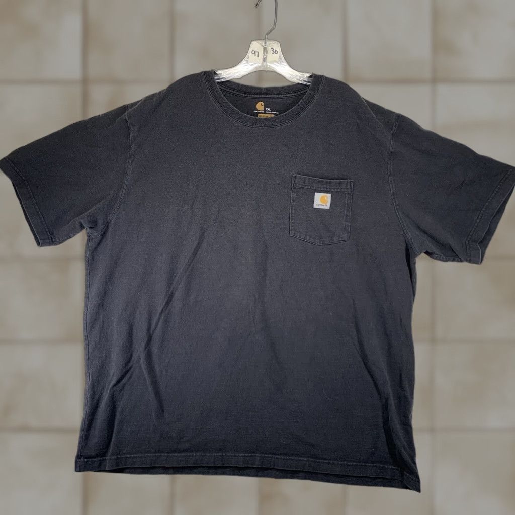 Carhartt Carhartt Mens 2XL T-Shirt Short Sleeve Crew Neck Solid Black Logo 2010s 2014 K87 Regular Fit Size US XXL / EU 58 / 5 - 1 Thumbnail