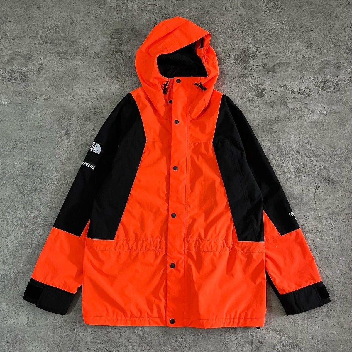 Pre-owned Goretex X Supreme The North Face Mountain Light Jacket - Orange Black