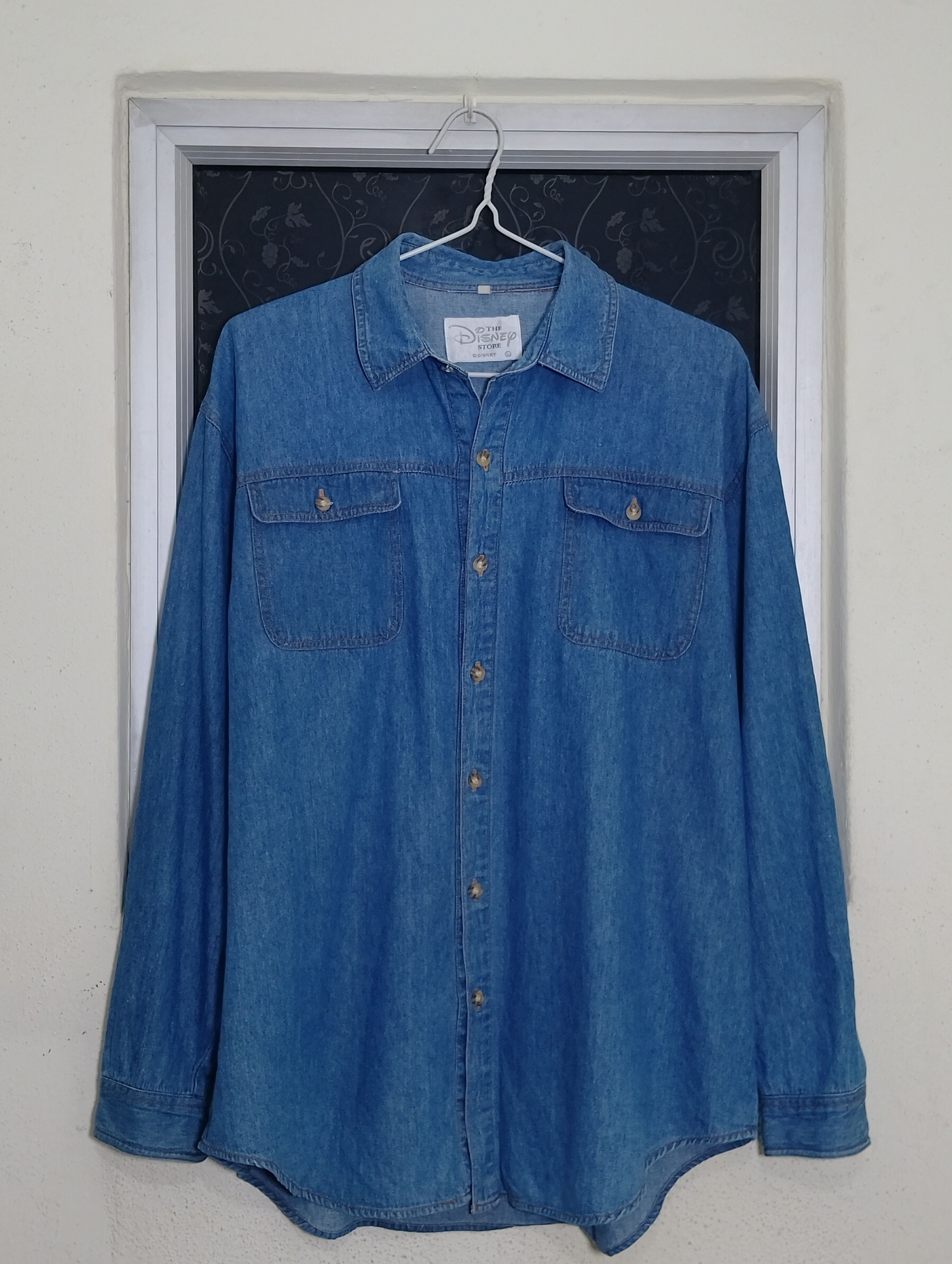 Disney Mickey Mouse Denim Shirt / Mickey Embroided Size US L / EU 52-54 / 3 - 2 Thumbnail