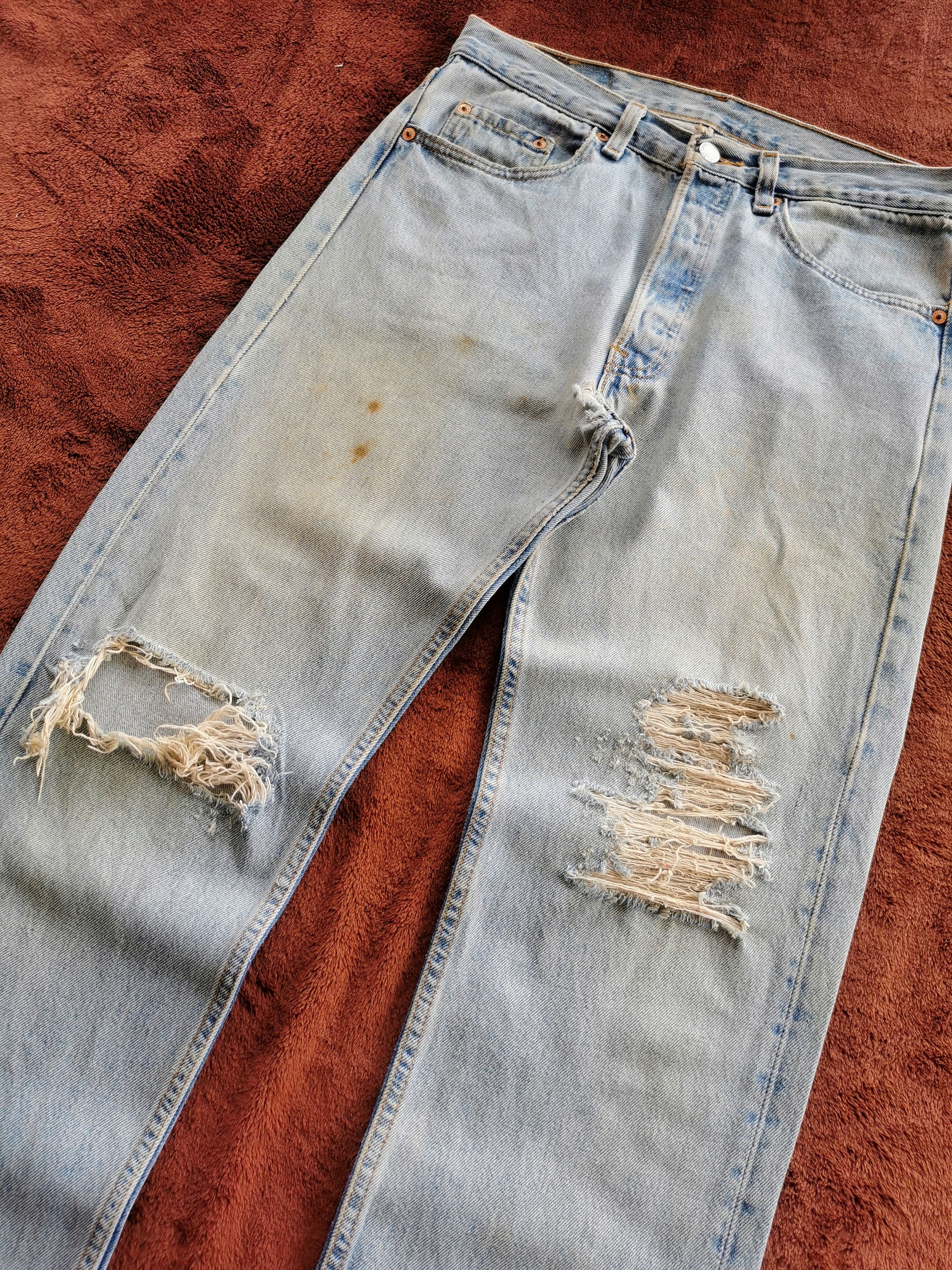 Levi's Vintage Levis 501 Distressed Fuck Dirty Jeans Size US 31 - 8 Thumbnail
