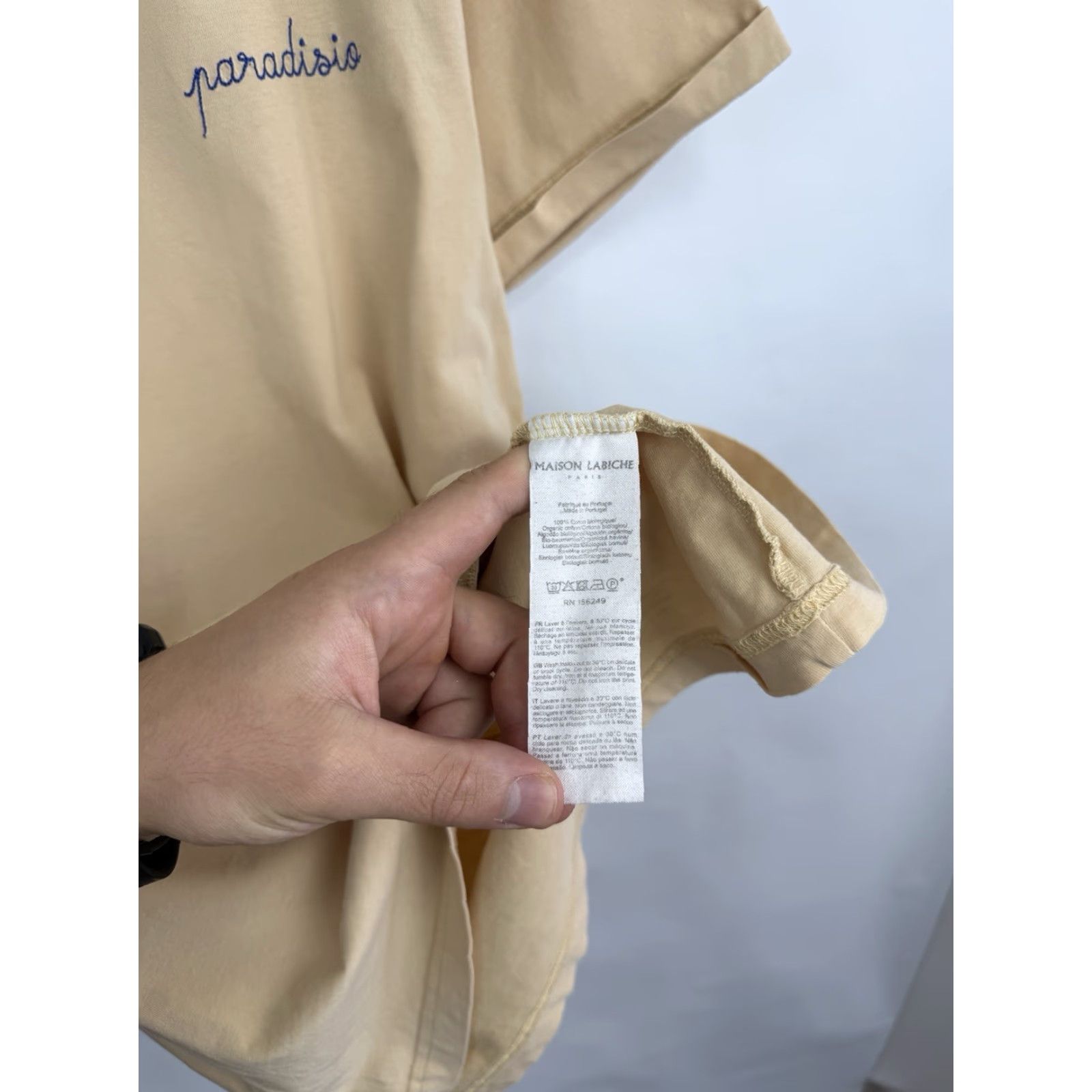 Maison Labiche Maison Labiche Paris Paradiso Luxury T-Shirt Retro Beige Mens L Color Beige Size US L / EU 52-54 / 3 - 6 Thumbnail