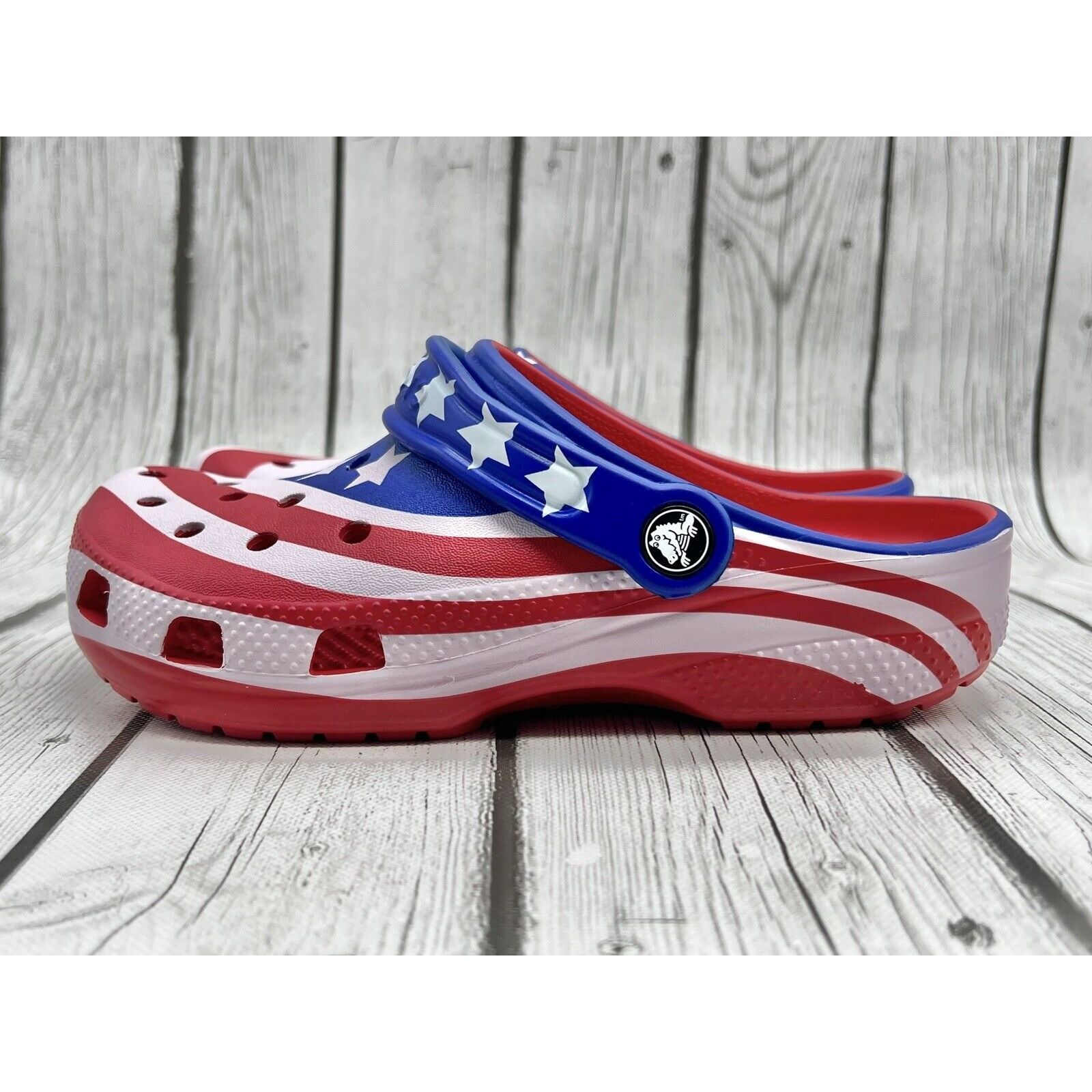 Crocs Size 7M/9W - Crocs Classic American Flag Clog - 205974 90H Size US 7 / EU 40 - 4 Thumbnail