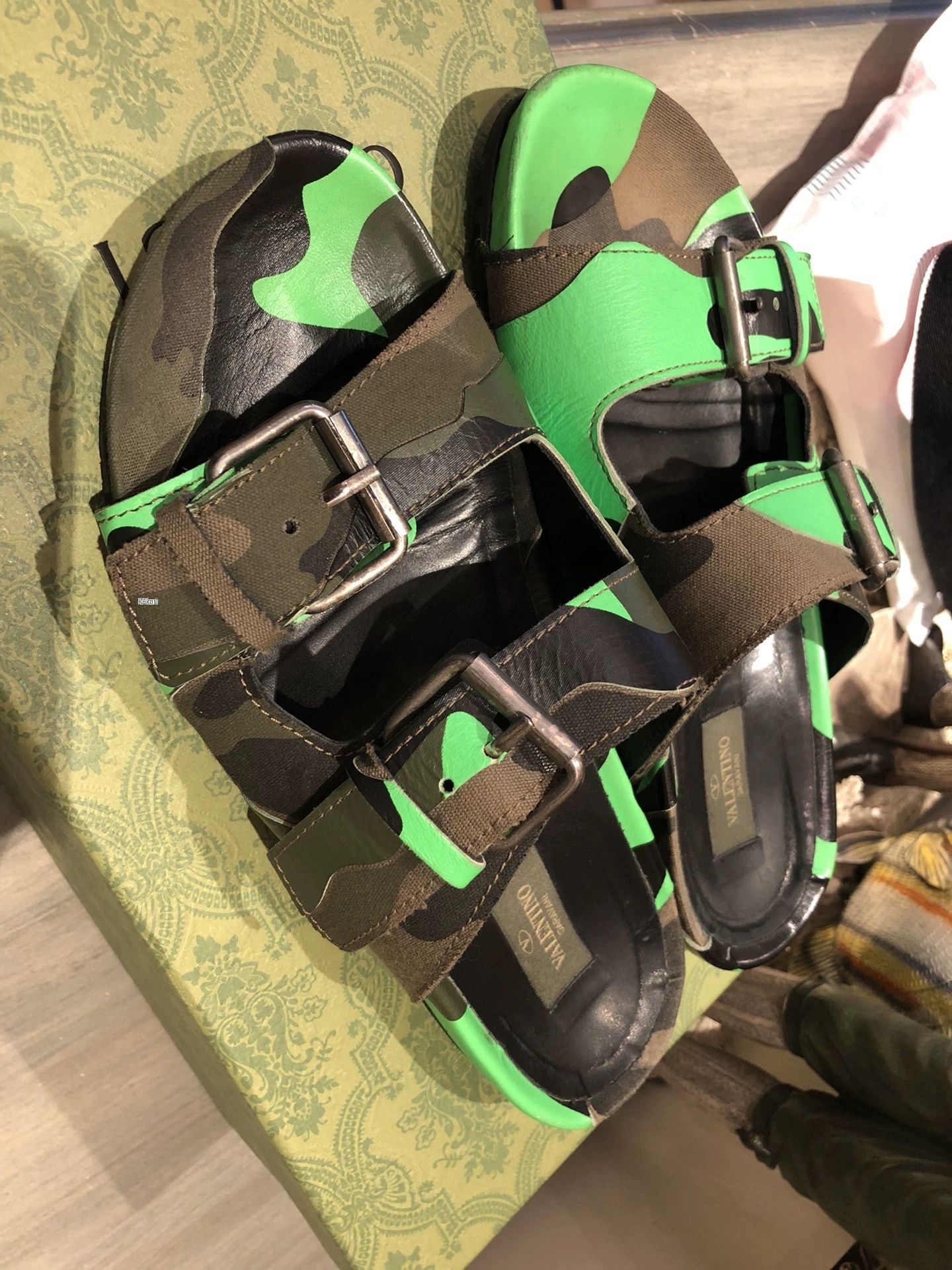 Valentino Valentino Green Camouflage Leather Sandals Size US 7 / EU 40 - 5 Thumbnail