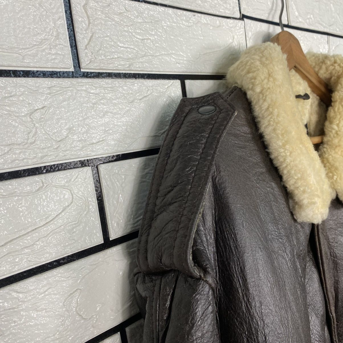 Vintage 🔥VINTAGE SHEARLING GENUINE LEATHER JACKET AVIATION USA Size US XL / EU 56 / 4 - 8 Thumbnail