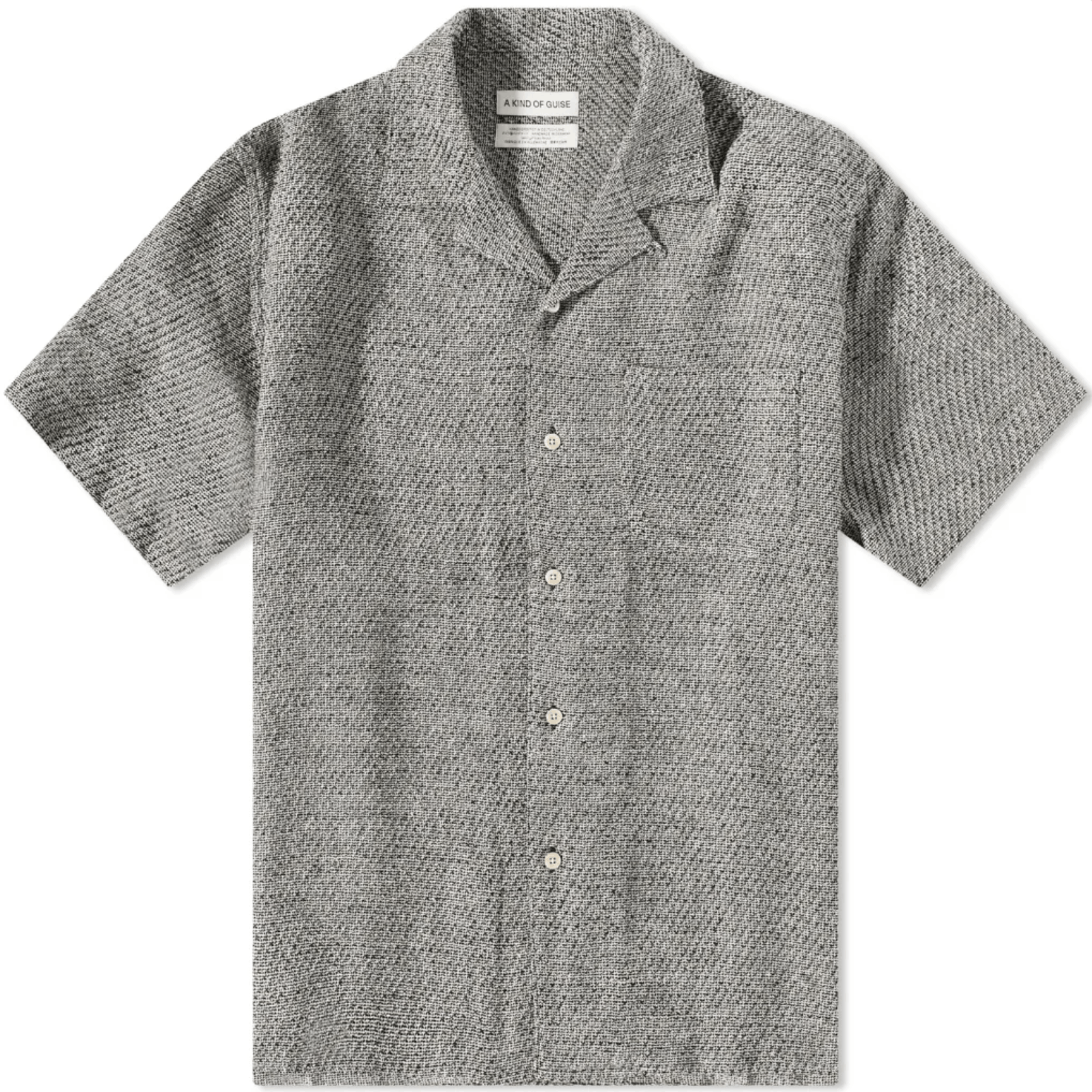 Pre-owned A Kind Of Guise Gioia Convertible-collar Linen And Silk-blend Shirt In Gray