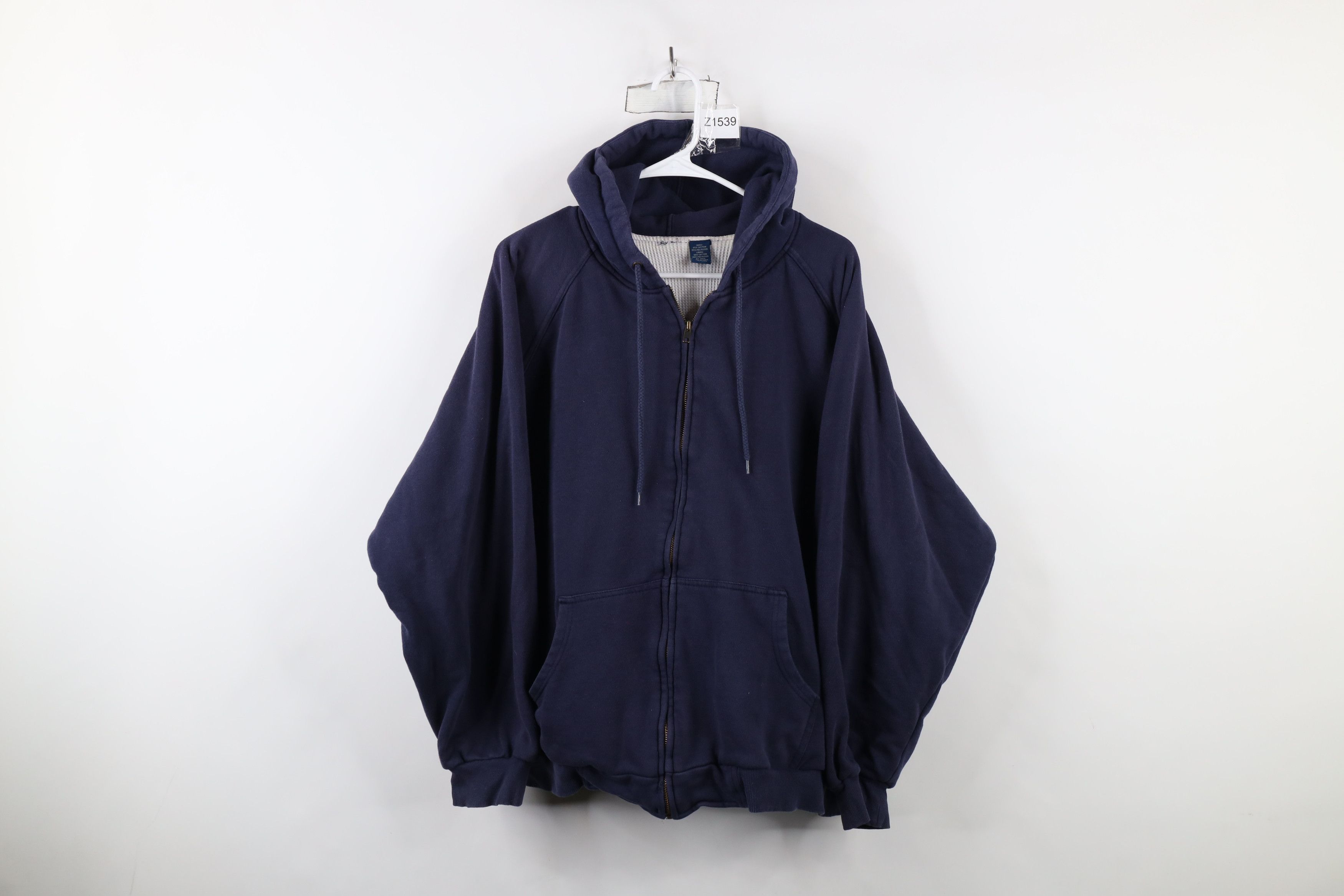 Vintage Vintage 90s Streetwear Wall Thermal Lined Full Zip Hoodie Size US XXL / EU 58 / 5 - 1 Thumbnail
