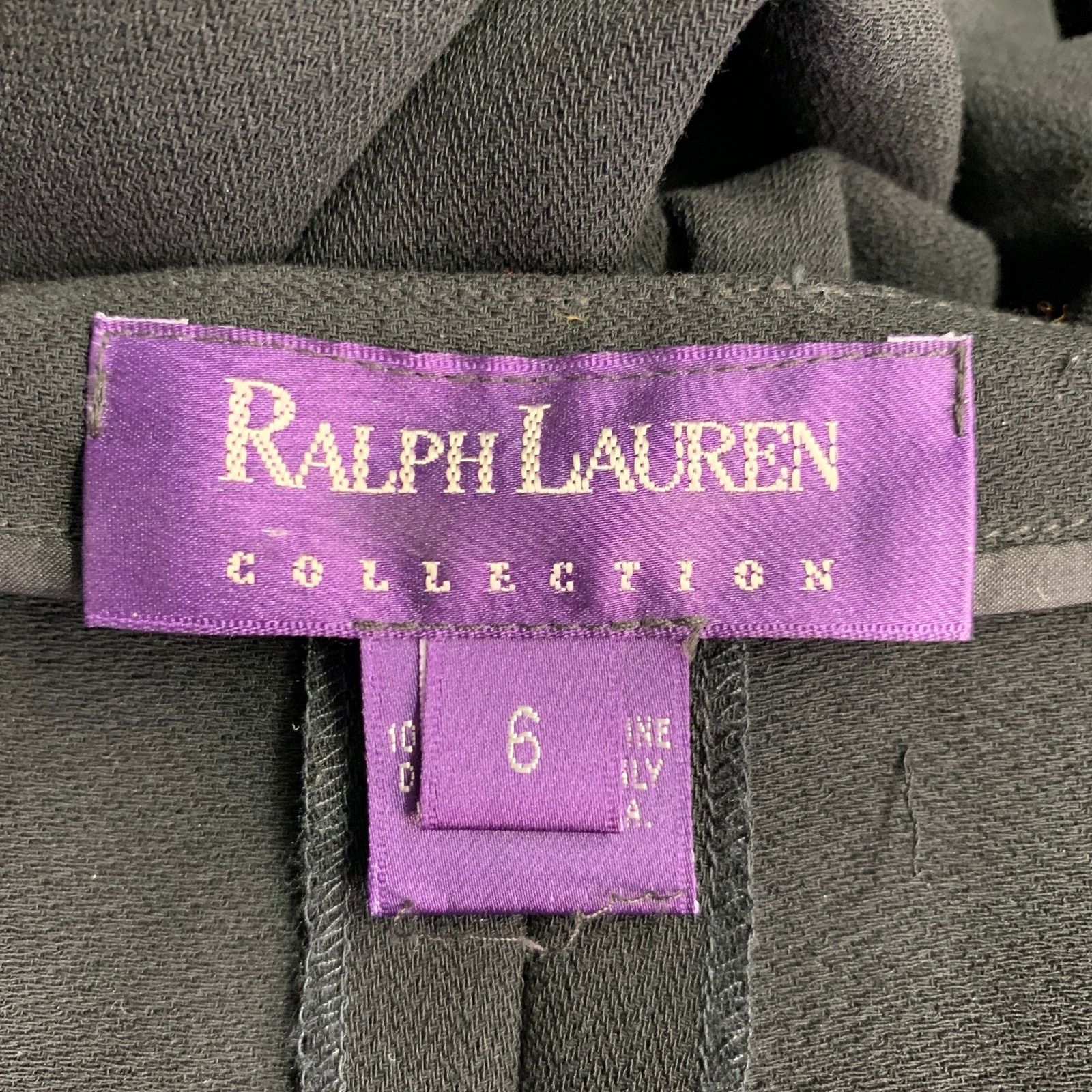 Ralph Lauren RALPH LAUREN COLLECTION Black Wool Side Zipper Dress Pants Size 28" / US 6 / IT 42 - 4 Thumbnail