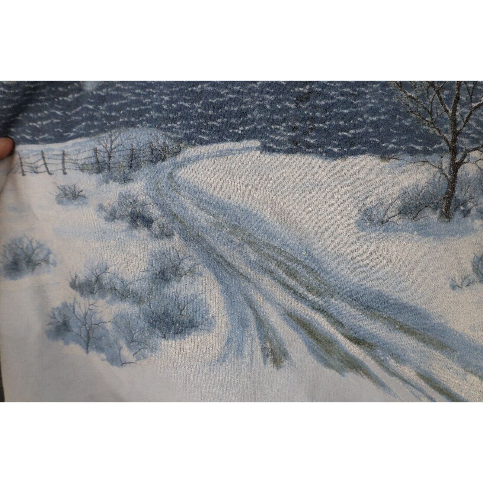 Vintage Vintage 90s Christmas Farmhouse All Over Print Sweatshirt Size L / US 10 / IT 46 - 19 Thumbnail