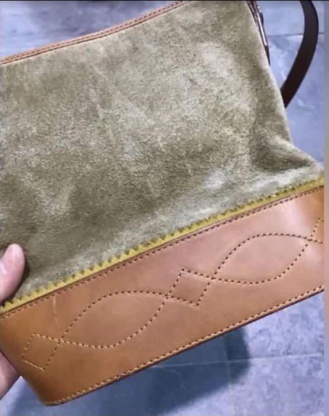 Leather Elle Paris sling bag Suede leather Shoulder bag Size ONE SIZE - 5 Thumbnail