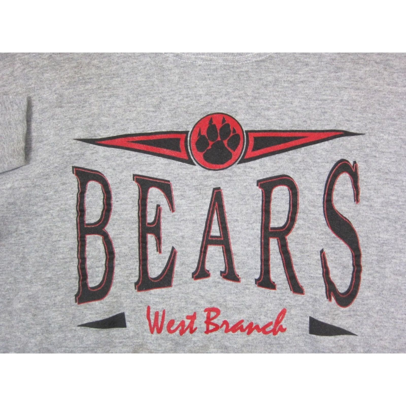 Vintage Vintage Bears Sweatshirt Men M Gray Football 90s Crew Neck Pullover Wool Fleece West Branch Size US M / EU 48-50 / 2 - 2 Thumbnail