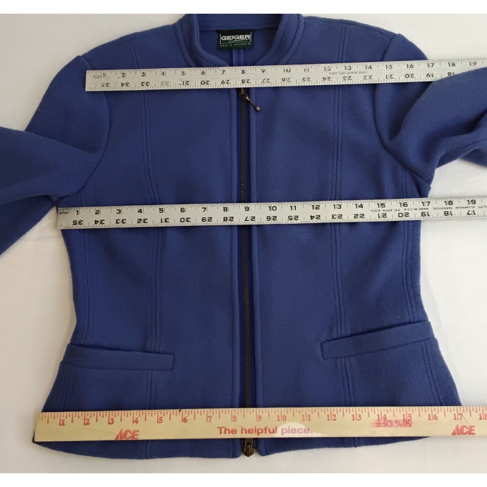 Other Geiger Wool Jacket Women's 36 (S) Royal Blue Made in Austria Size XS / US 0-2 / IT 36-38 - 11 Thumbnail