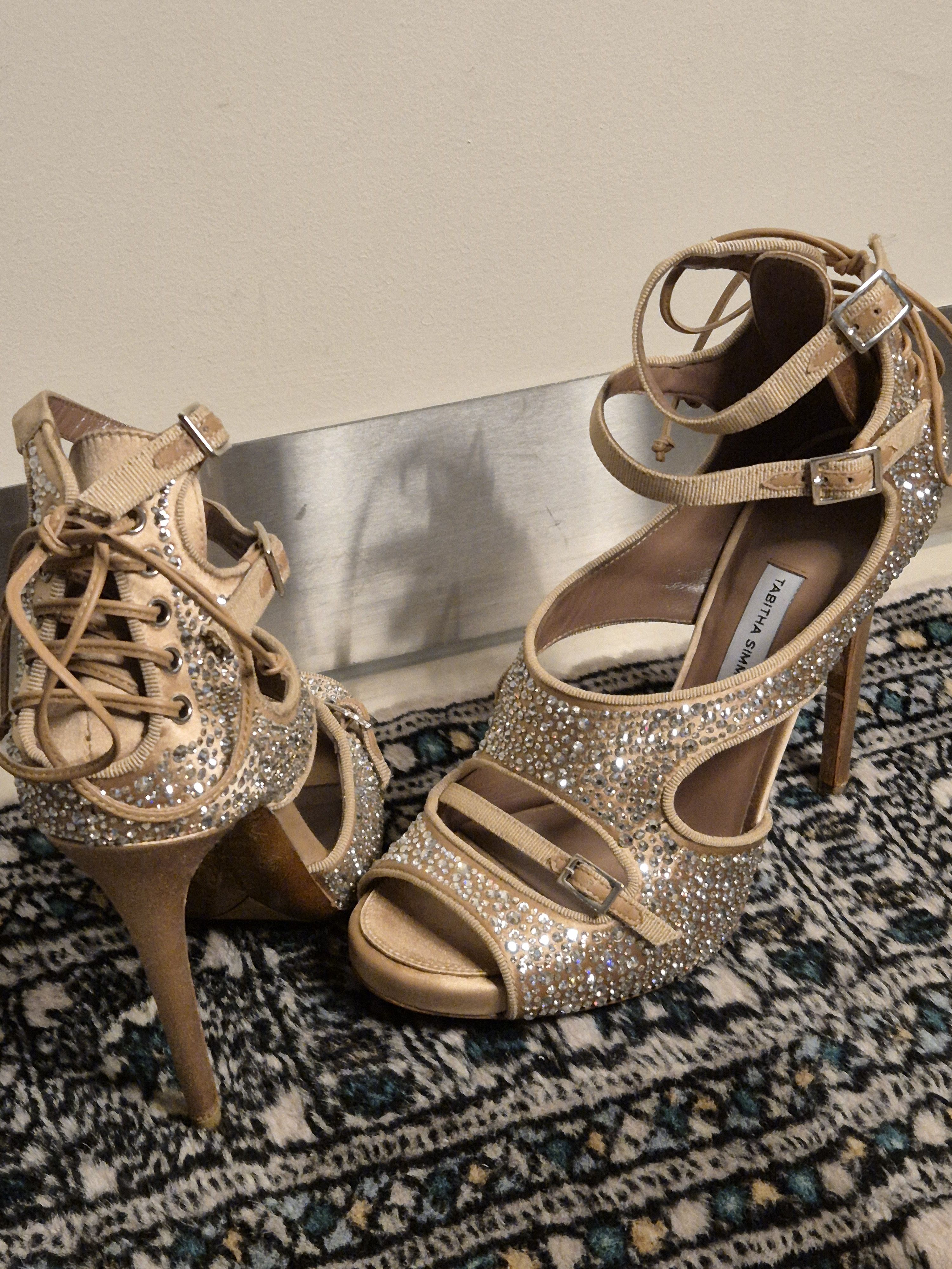 Tabitha Simmons Bailey crystal embellished heels Size US 6.5 / IT 36.5 - 2 Thumbnail