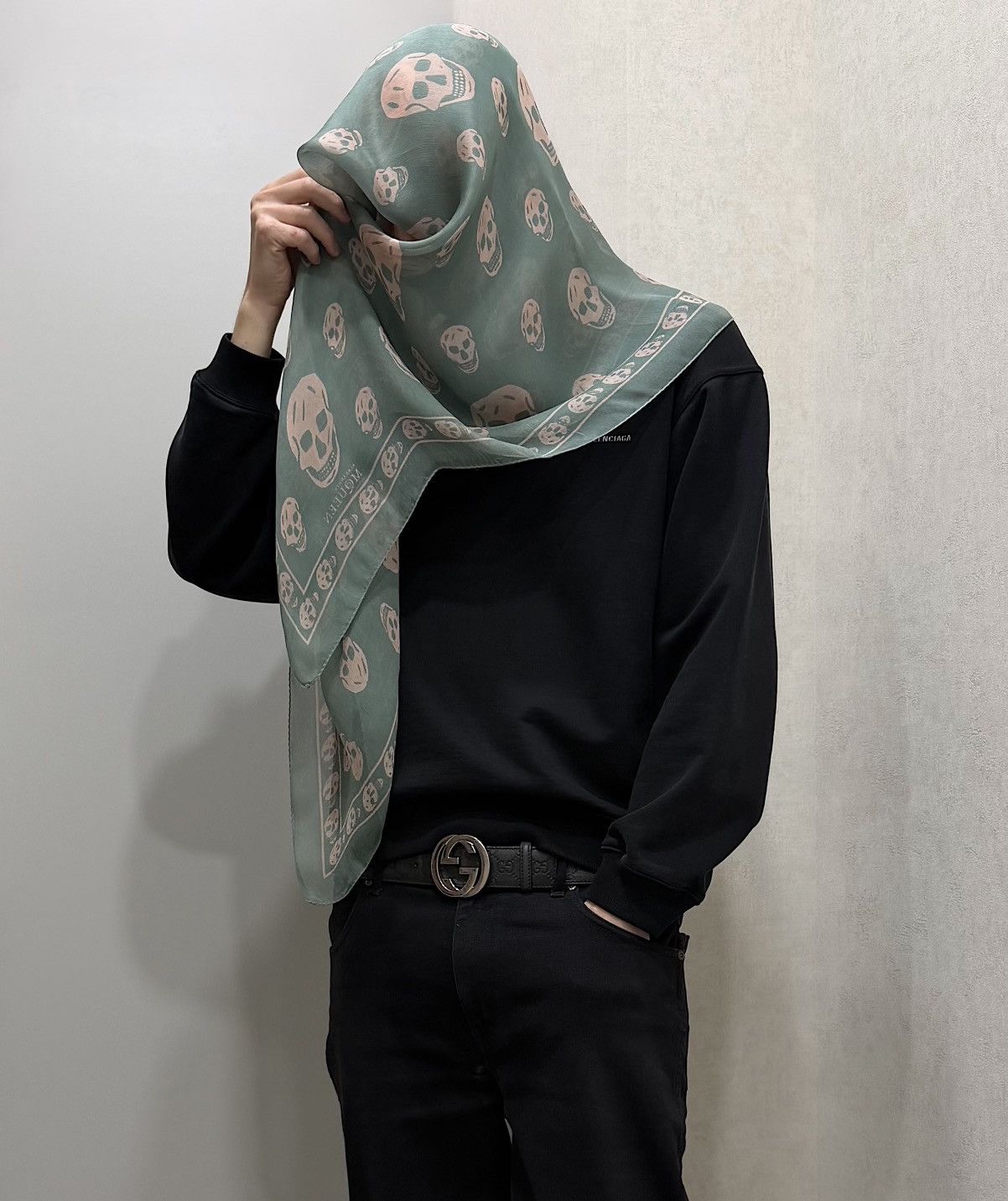 Alexander McQueen ALEXANDER MCQUEEN Skull Silk Scarf Kanye Wool Fakemink Logo Size ONE SIZE - 23 Thumbnail