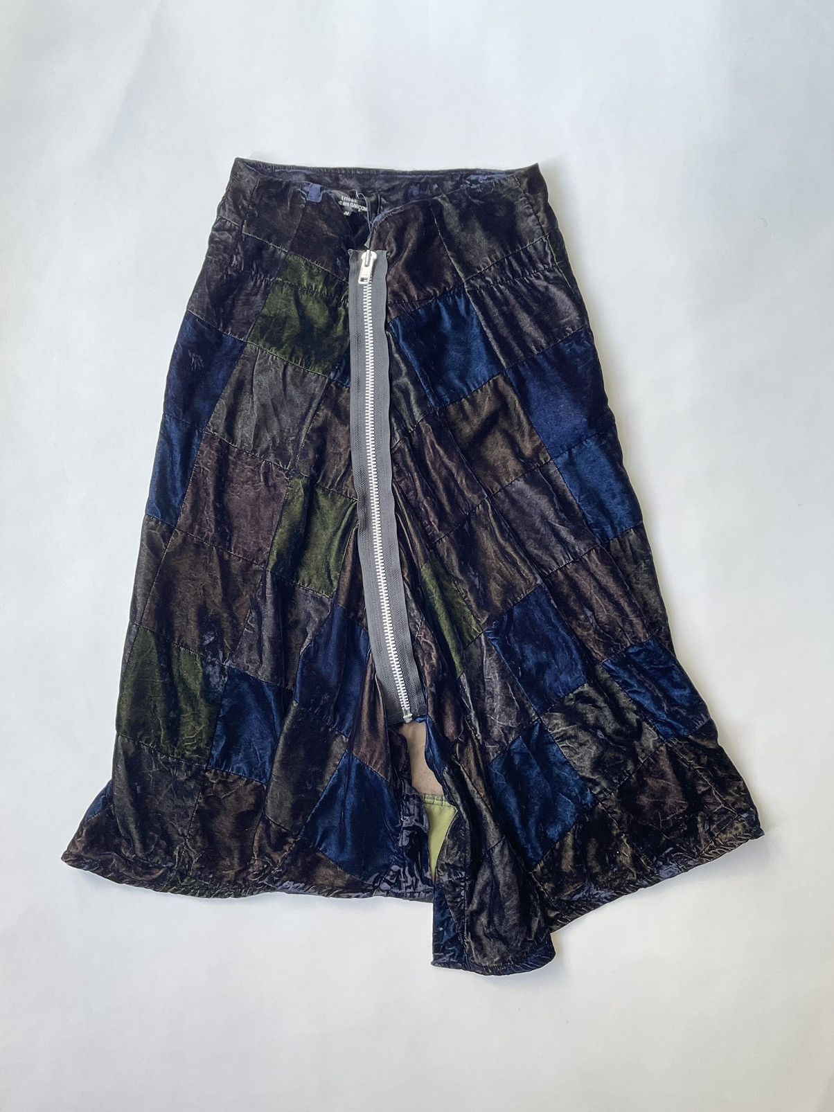 Comme des Garcons S/S 04 Patchwork Velvet Biker Skirt Size 26" / US 2 / IT 38 - 2 Thumbnail