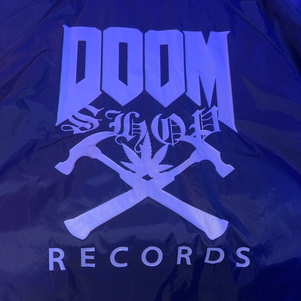 image of Doomshop Records Navy Windbreaker Button Up, Men's (Size Medium)