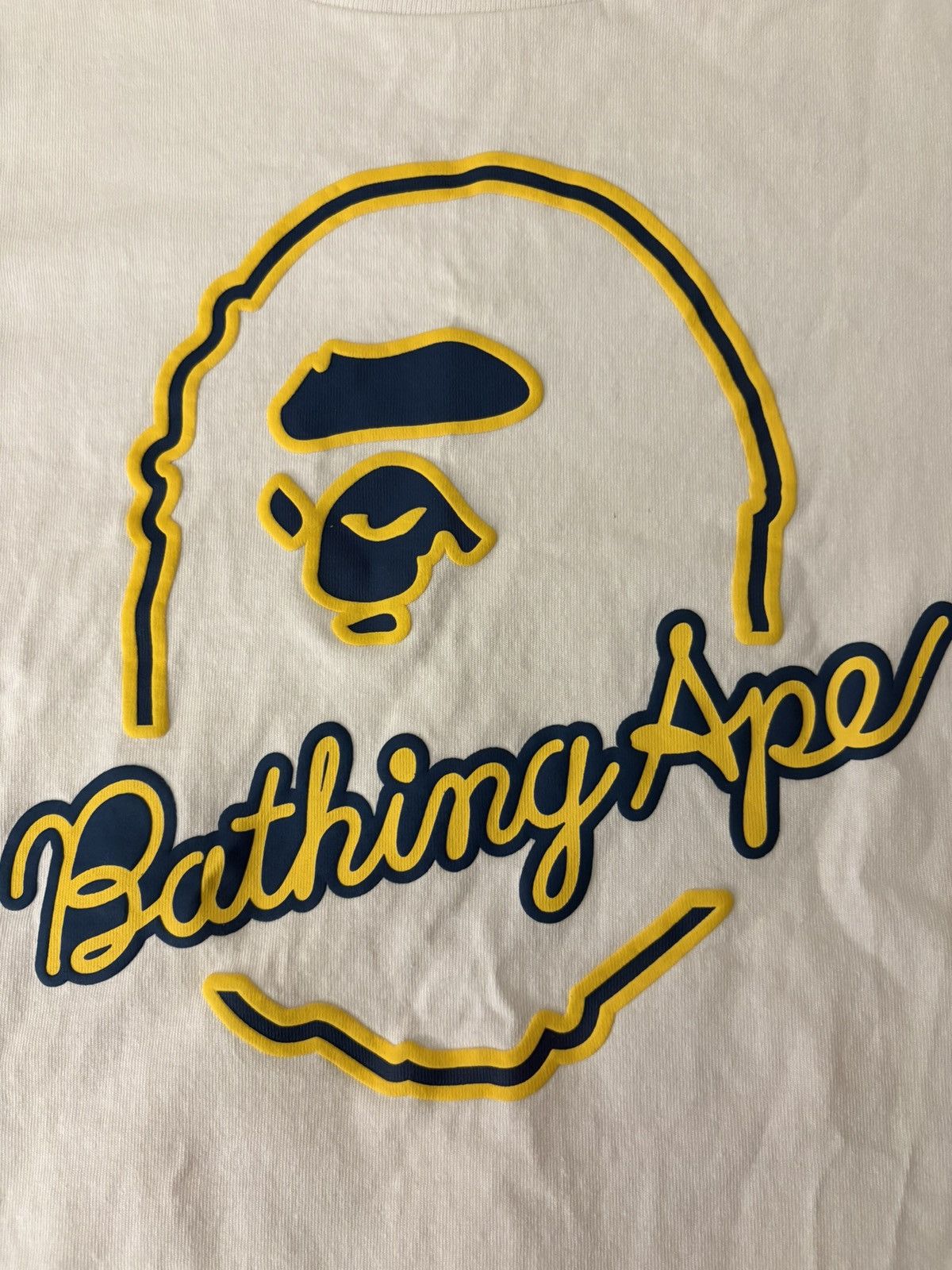 Bape Blue & Yellow Bathing Ape T-Shirt Size S / US 4 / IT 40 - 2 Thumbnail