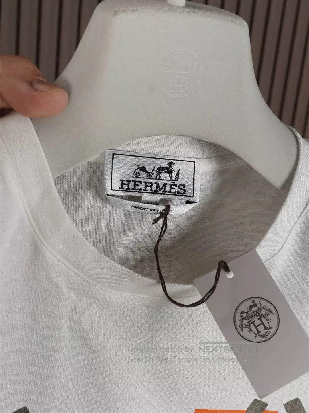 Hermes Hermes Men's White Short Sleeve T. Size US M / EU 48-50 / 2 - 2 Thumbnail