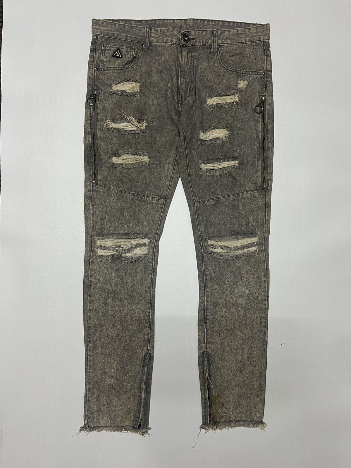Japanese Brand DNM Collection Acid Wash Distressed Denim Size US 39 - 1 Thumbnail