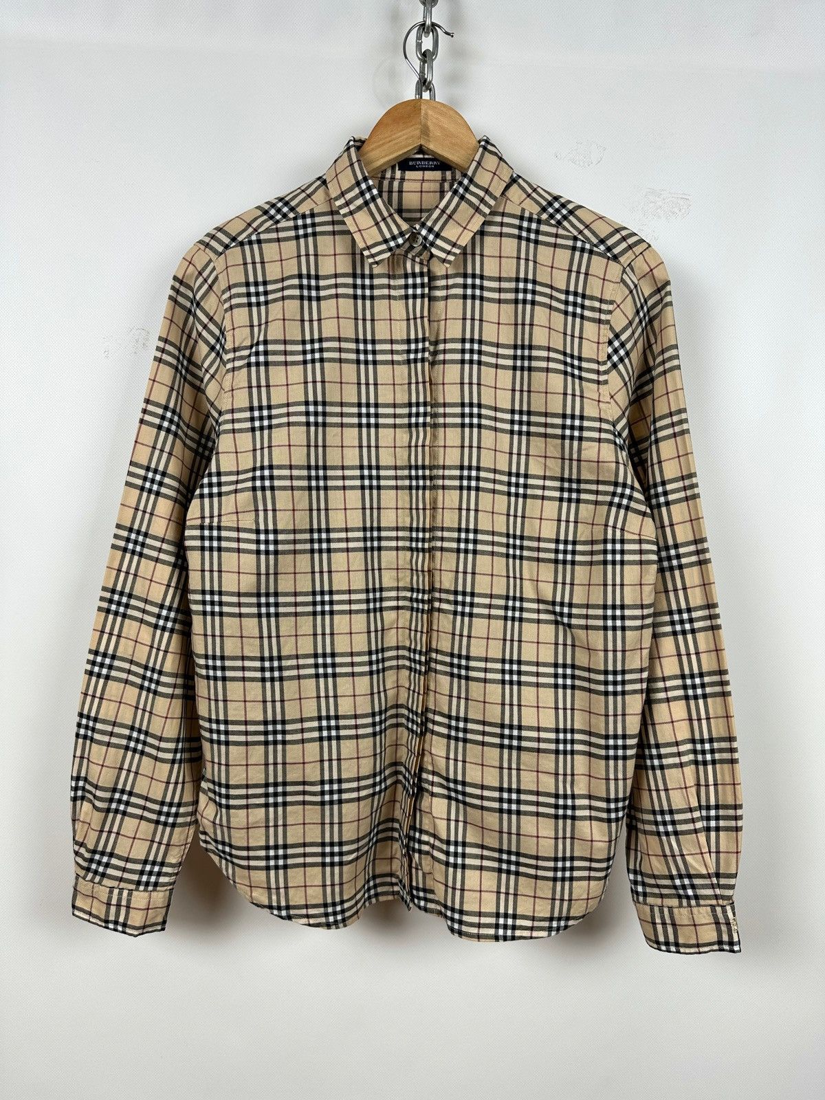 Burberry London Plaid outlet Long Sleeve Shirt Size L