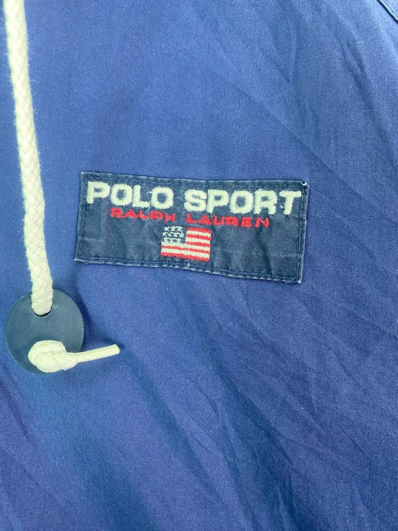 Polo Ralph Lauren × Vintage Vtg 90s Polo Sport us flag small logo hooded jacket Size US S / EU 44-46 / 1 - 2 Thumbnail