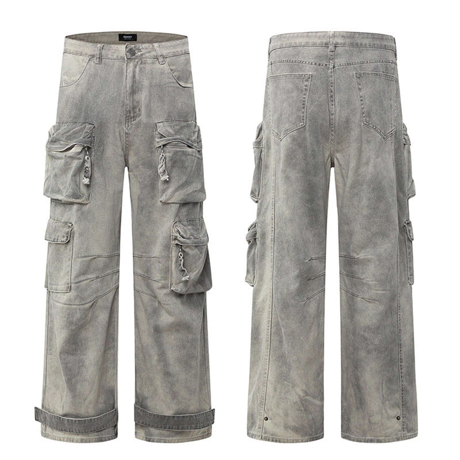 Other Distressed Washed Multi-Pocket Cargo Pants Size US 33 - 5 Thumbnail