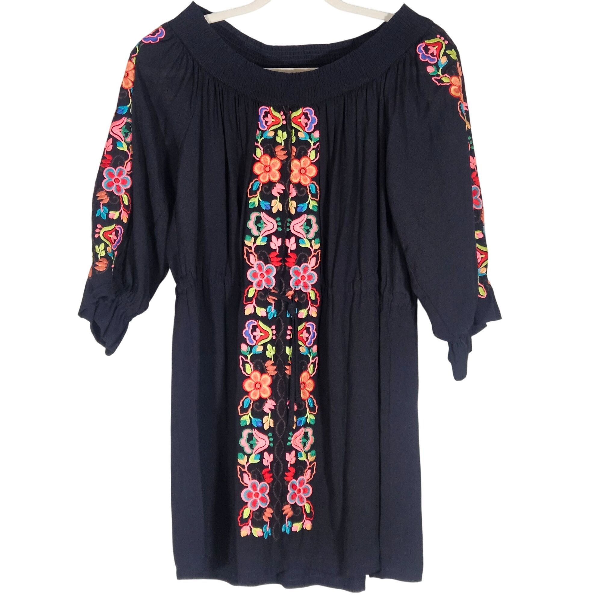 MISA Los Angeles Misa Women's Embroidered Mini Dress Black S Boho Festival Re Size S / US 4 / IT 40 - 4 Thumbnail