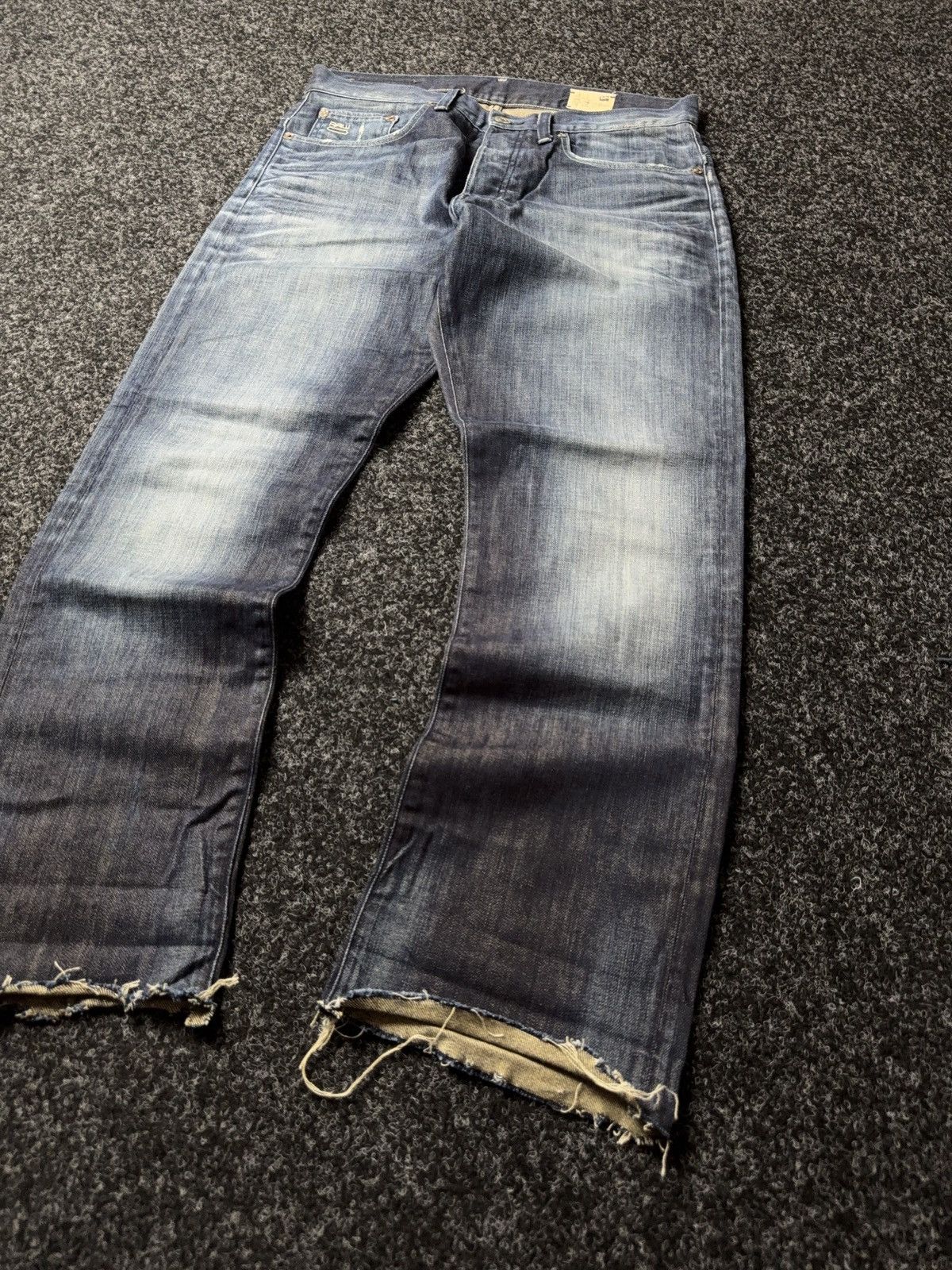 G-Star 00s G-Star RAW 3301 Distressed Hem LGB Opium Punk Jeans Y2K Size US 32 / EU 48 - 2 Thumbnail
