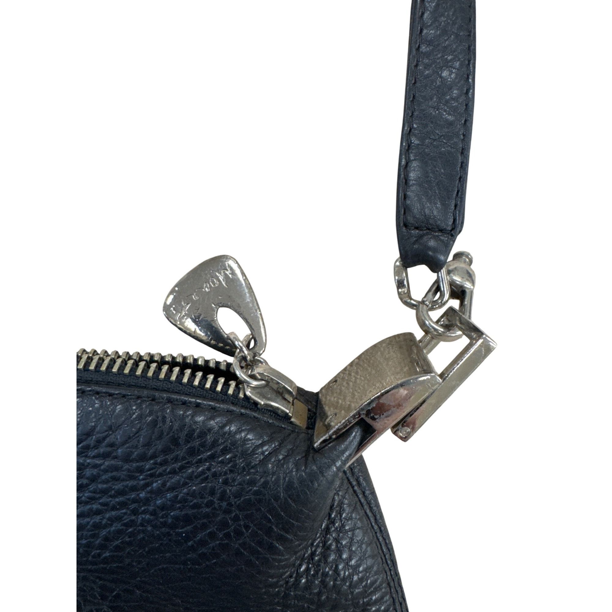 Monet Monet Womens Black Pebbled Leather Shoulder Bag 9x12 Inches Size ONE SIZE - 2 Thumbnail