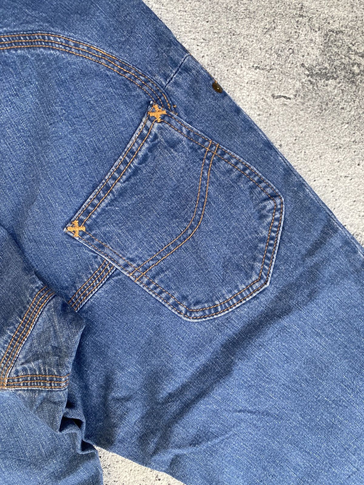 Issey Miyake × Lee MERCIBEAUCOP X LEE 3D CUT SARROUEL DENIM PANTS Size US 32 / EU 48 - 3 Thumbnail