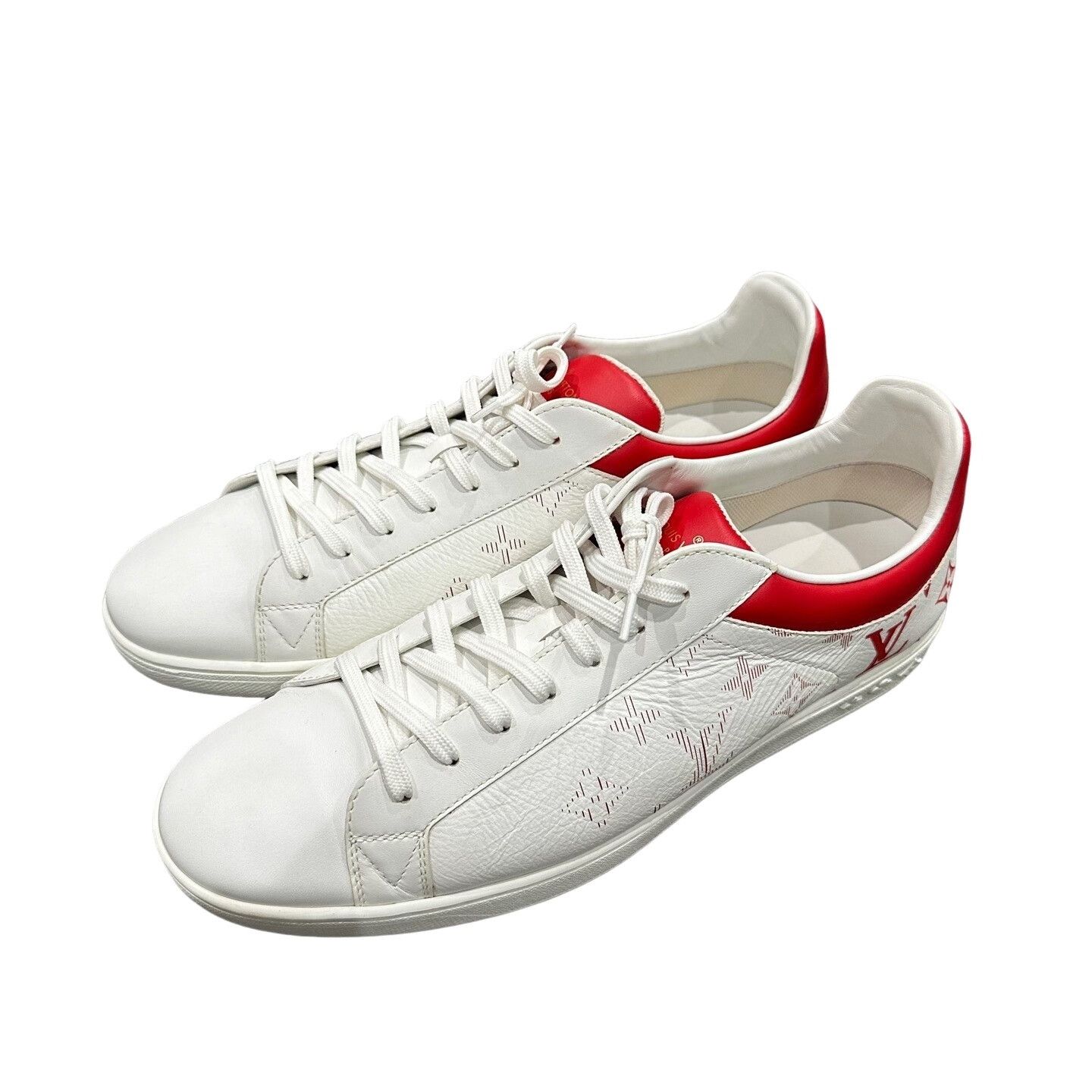 Louis Vuitton Louis Vuitton Red Heel Monogram Sneakers 9.5 Size US 10.5 / EU 43-44 - 1 Thumbnail