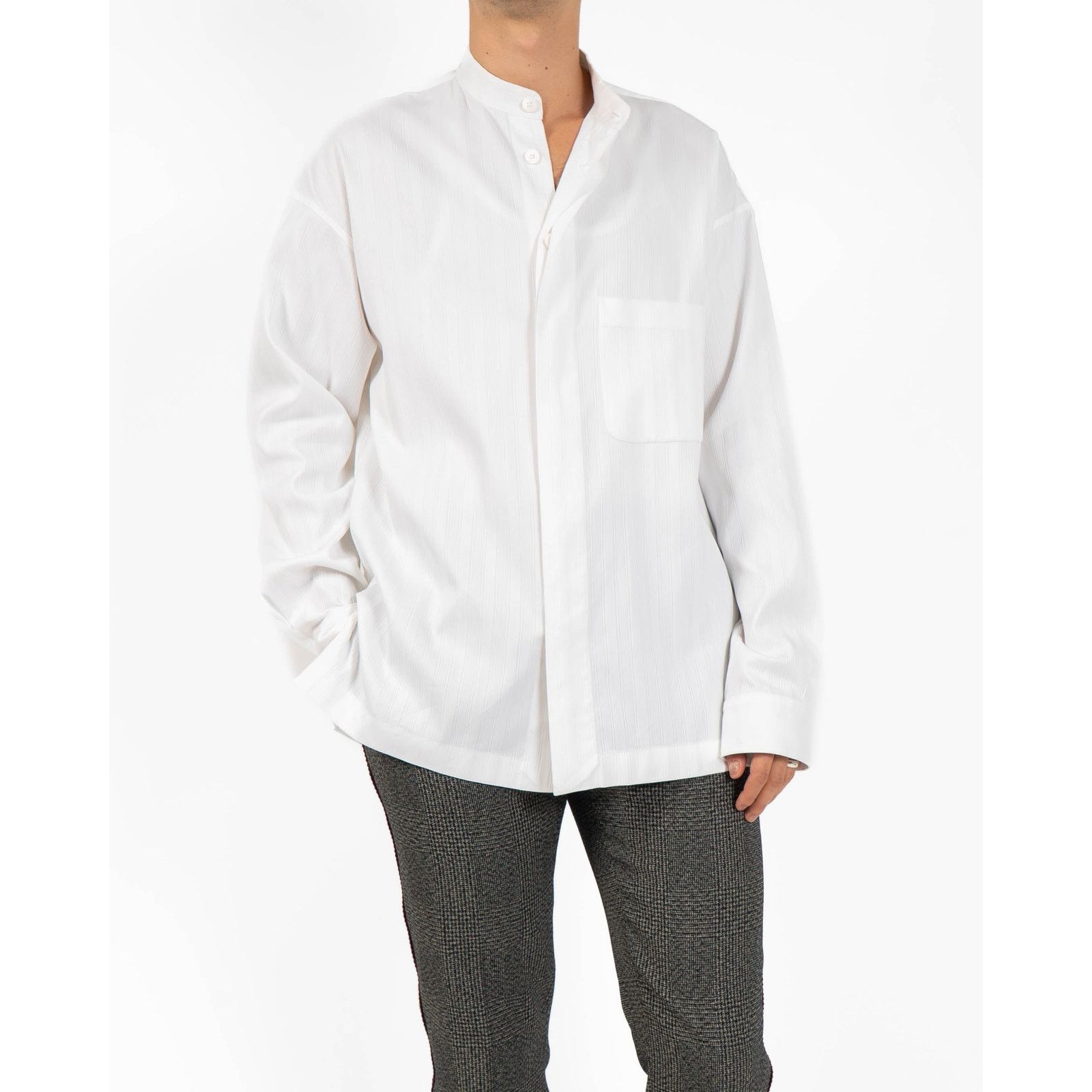 Haider Ackermann FW20 Oversized Mandarin Shirt in Silk & Cotton Jacquard Size US S / EU 44-46 / 1 - 3 Thumbnail