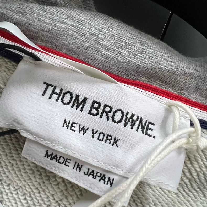 Thom Browne Thom Browne Gray four-striped printed zipper hoodie 2503-N Size US M / EU 48-50 / 2 - 6 Thumbnail