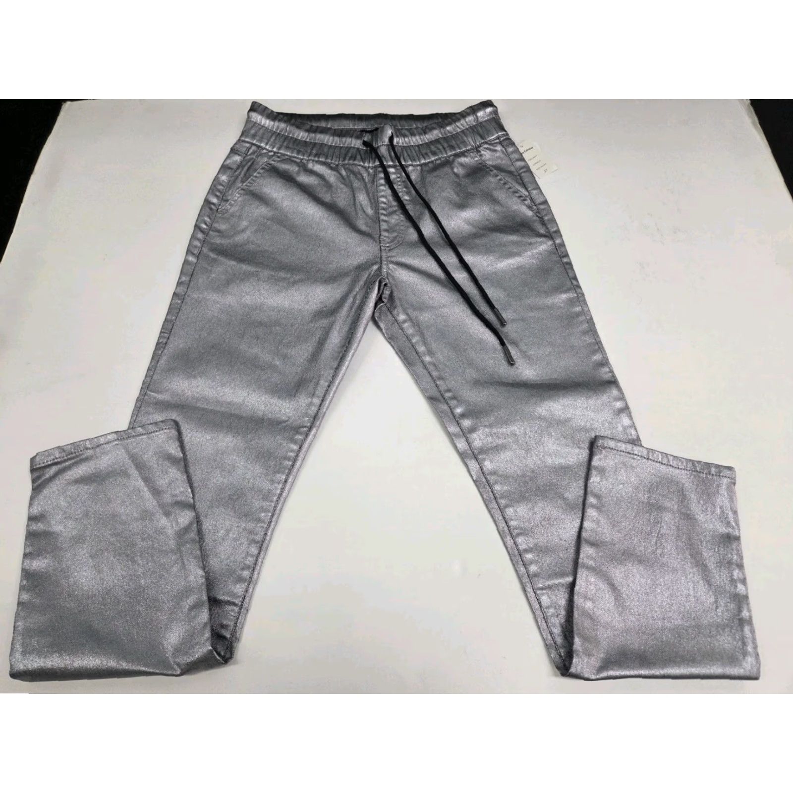 Juicy Couture Juicy Couture Womens Easy Skinny Pants Drawstring Pockets Size 27 Gun metal/Silver 27 Inseam Chino Knit Slimming Regular Mens? Women? Size 27" / US 4 / IT 40 - 2 Thumbnail