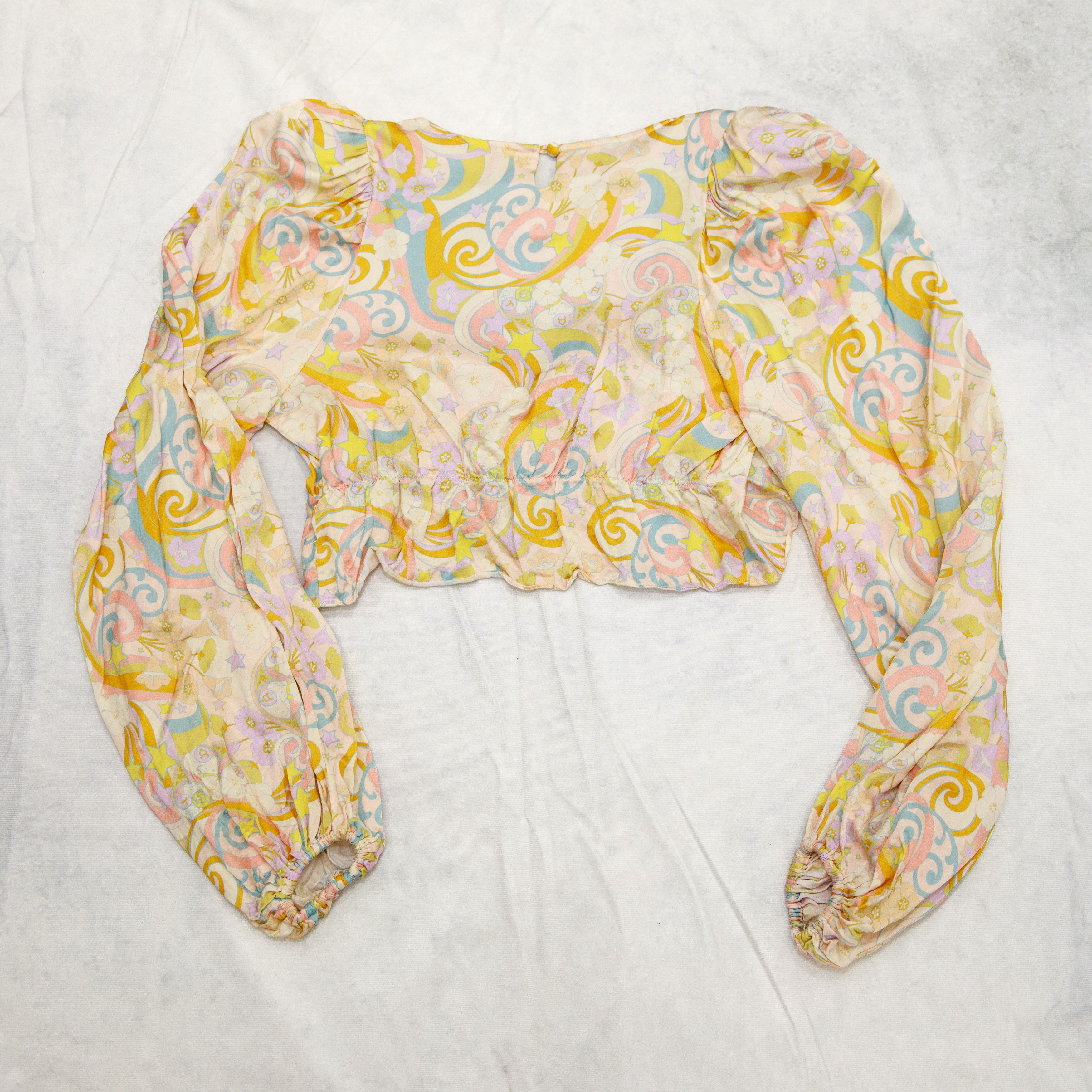 For Love & Lemons For Love & Lemons Marcia Crop Top Yellow Stars Astrology Size S / US 4 / IT 40 - 9 Thumbnail
